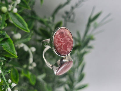 Rhodochrosite Sterling Silver Ring “Heart Harmony” – Size 7.5 | Love & Emotional Healing Crystal Jewelry Crystal Wellness