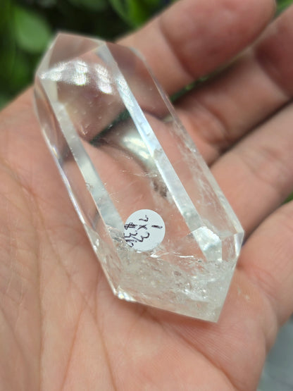 Premium Brazilian Clear Quartz Double-Terminated Crystal Point | High-Grade Polished Quartz Wand | Stone of Clarity, Amplification & Divine Light Crystal Wellness