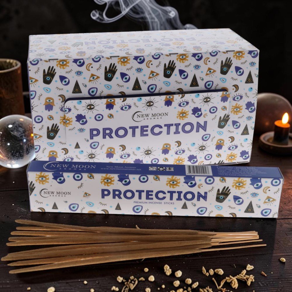 Protection Incense 15gms Sticks New Moon | 3 Boxes Value Pack Crystal Wellness