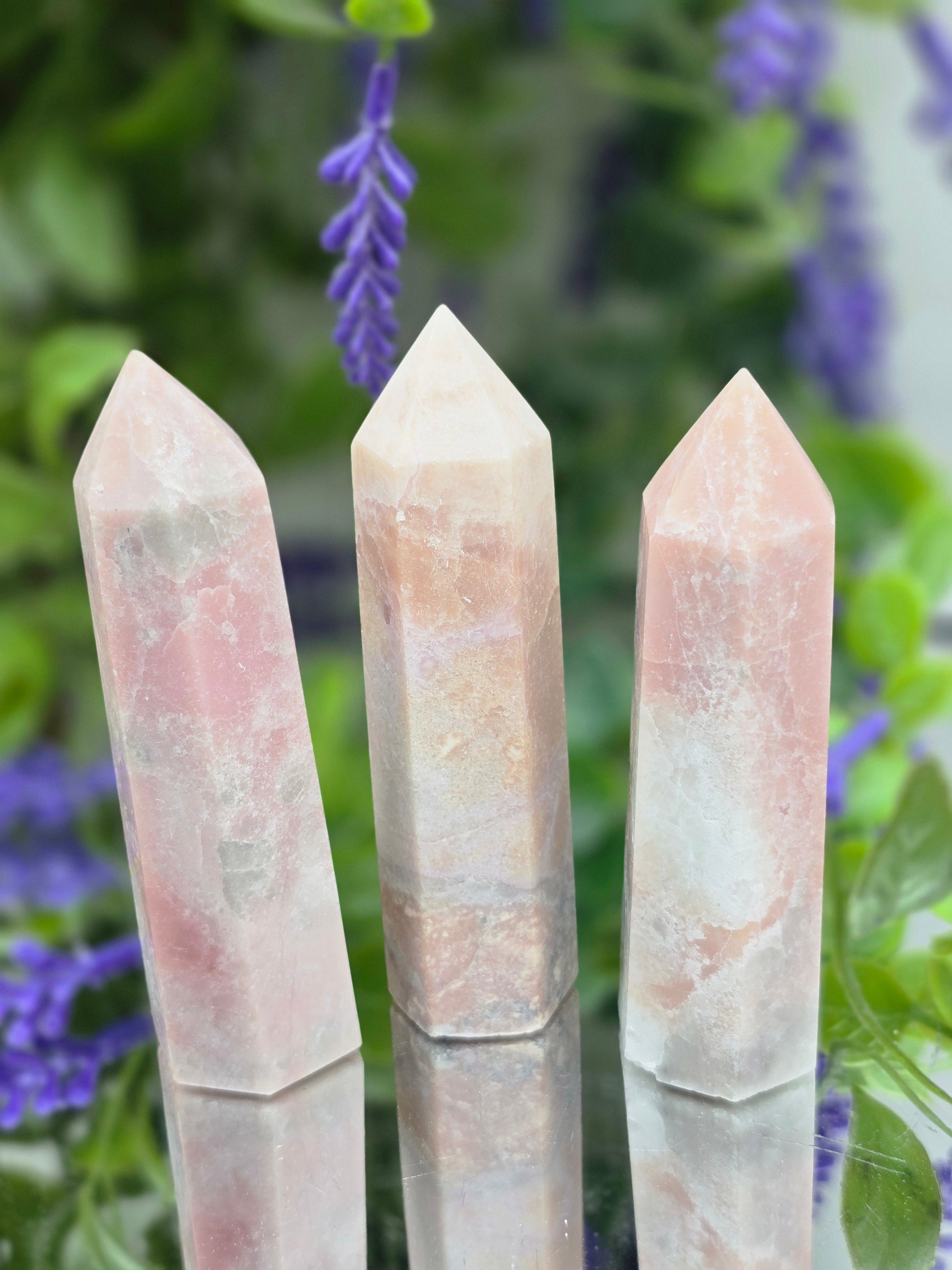 Pink Peruvian Opal Towers Crystal Wellness