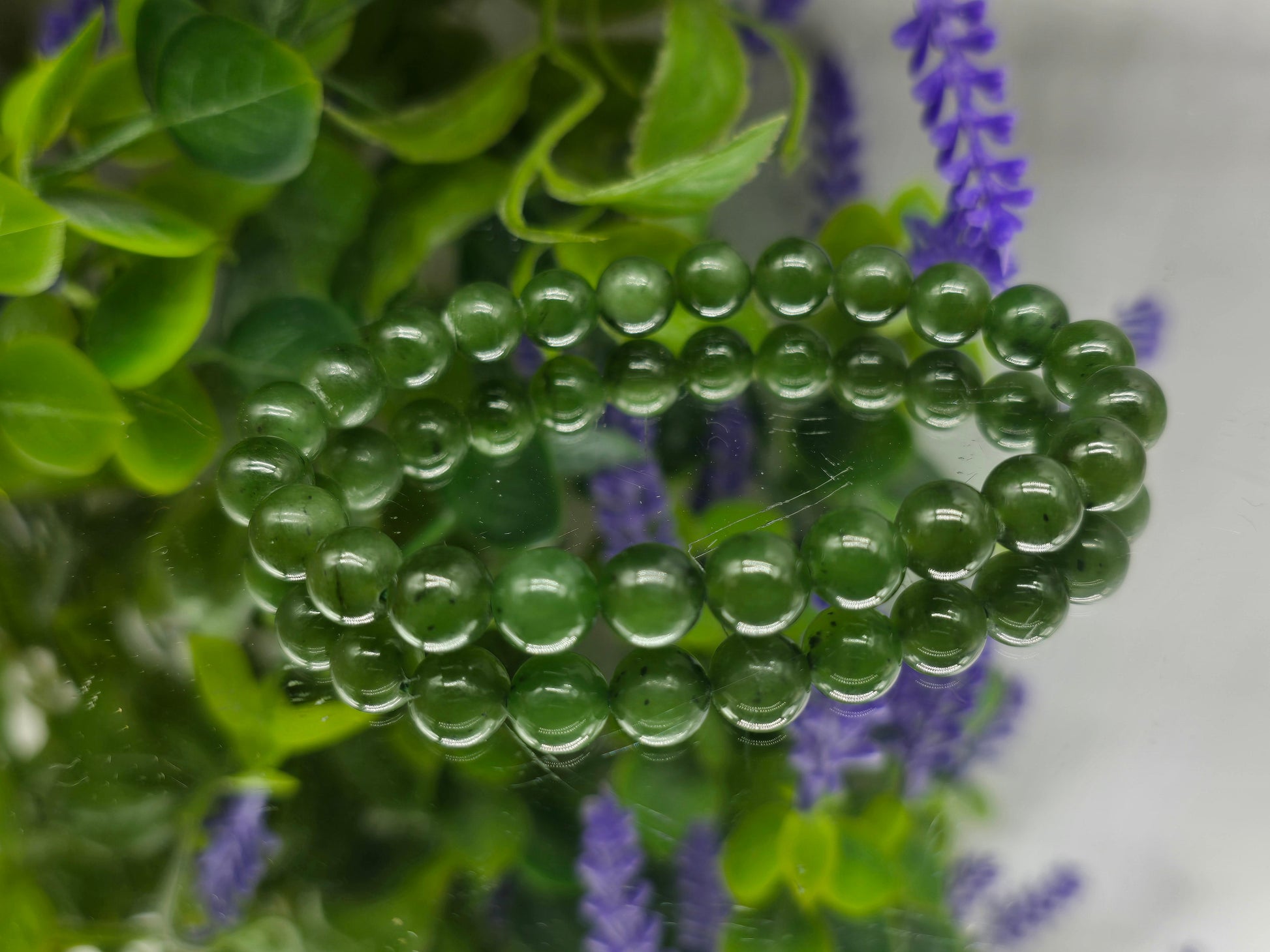Nephrite Jade AAA Grade Beads Bracelet Crystal Wellness