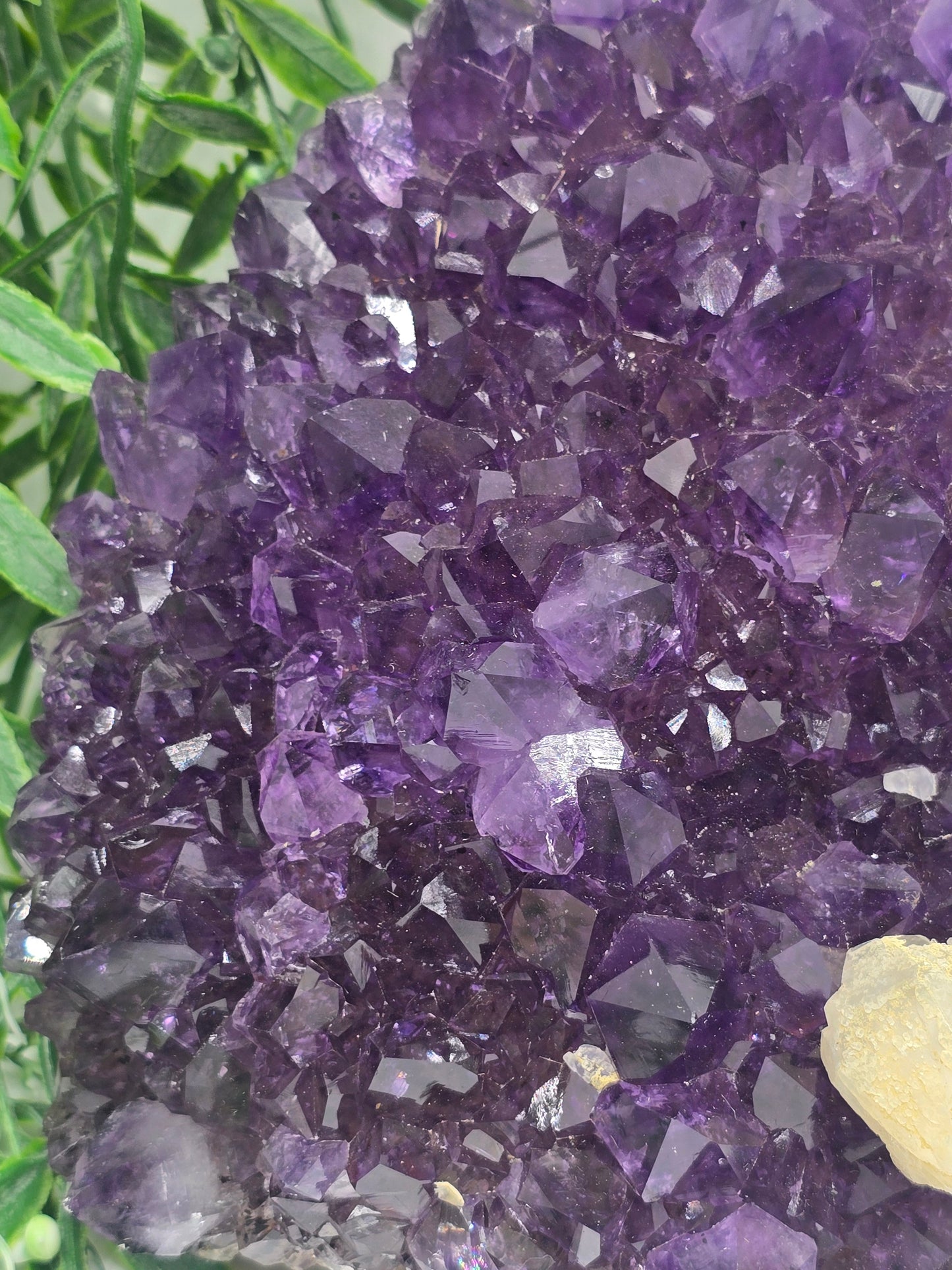 Rare Amethyst Cluster with Cacoxenite & Calcite – AAAA Grade 20x16x6cm | 2.76kg Healing Crystal Crystal Wellness