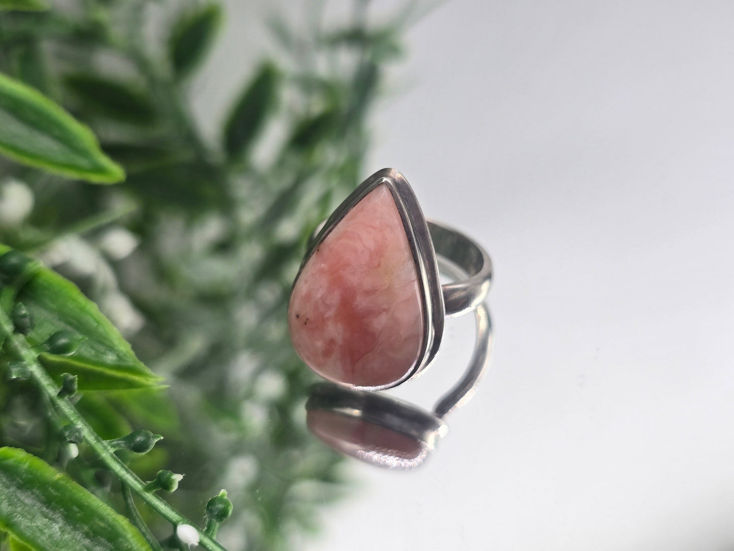 Pink Opal Sterling Silver Ring “Gentle Heart” – Size 7.5 | Love, Calm & Emotional Healing Crystal Jewellery Crystal Wellness