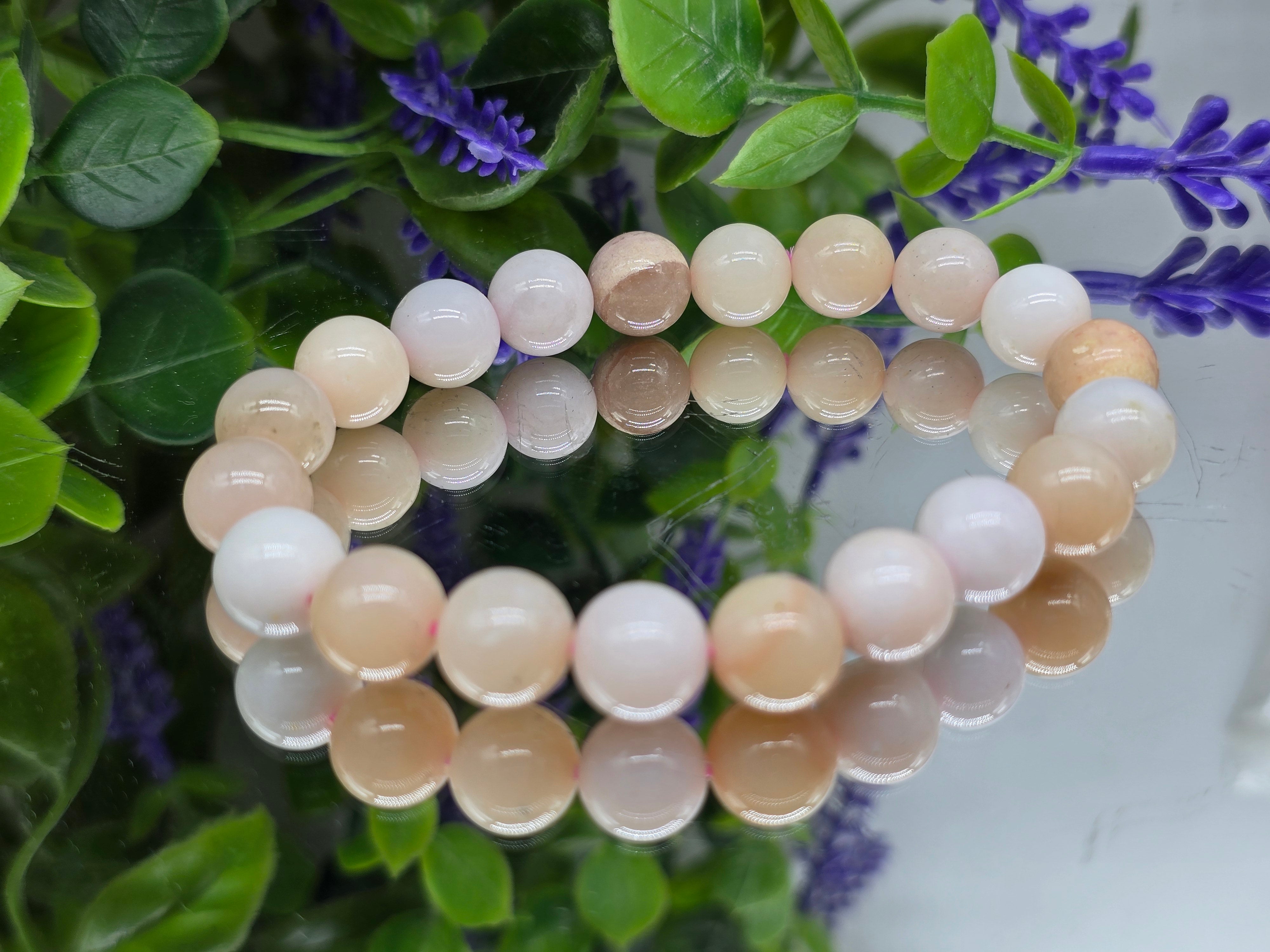 Pink Peruvian Opal Beads Bracelet Crystal Wellness