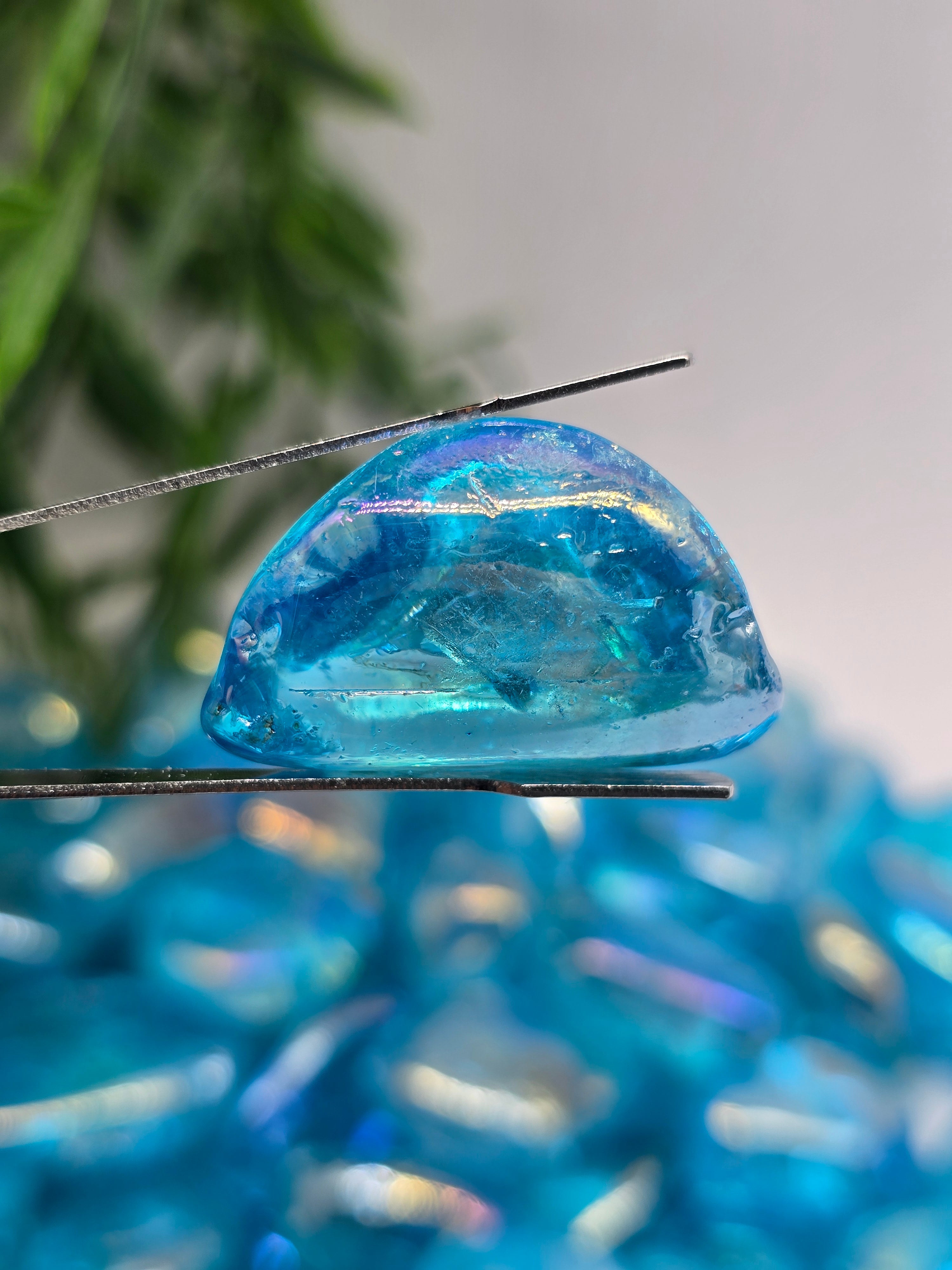 Blue Aura Quartz Tumbled Stone Crystal Wellness