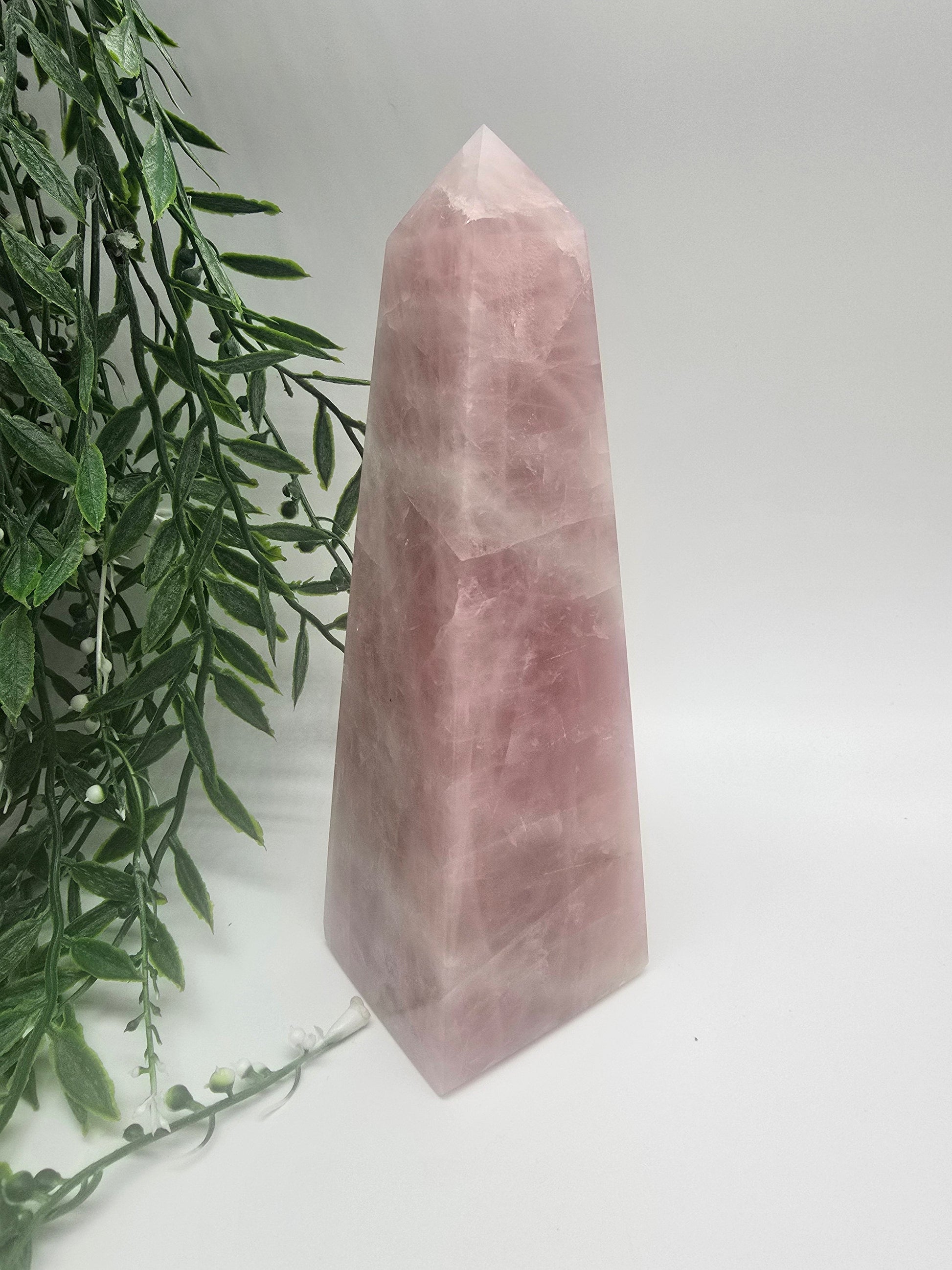Rose Quartz Obelisk 1023g 215mm x 64mm Crystal Wellness