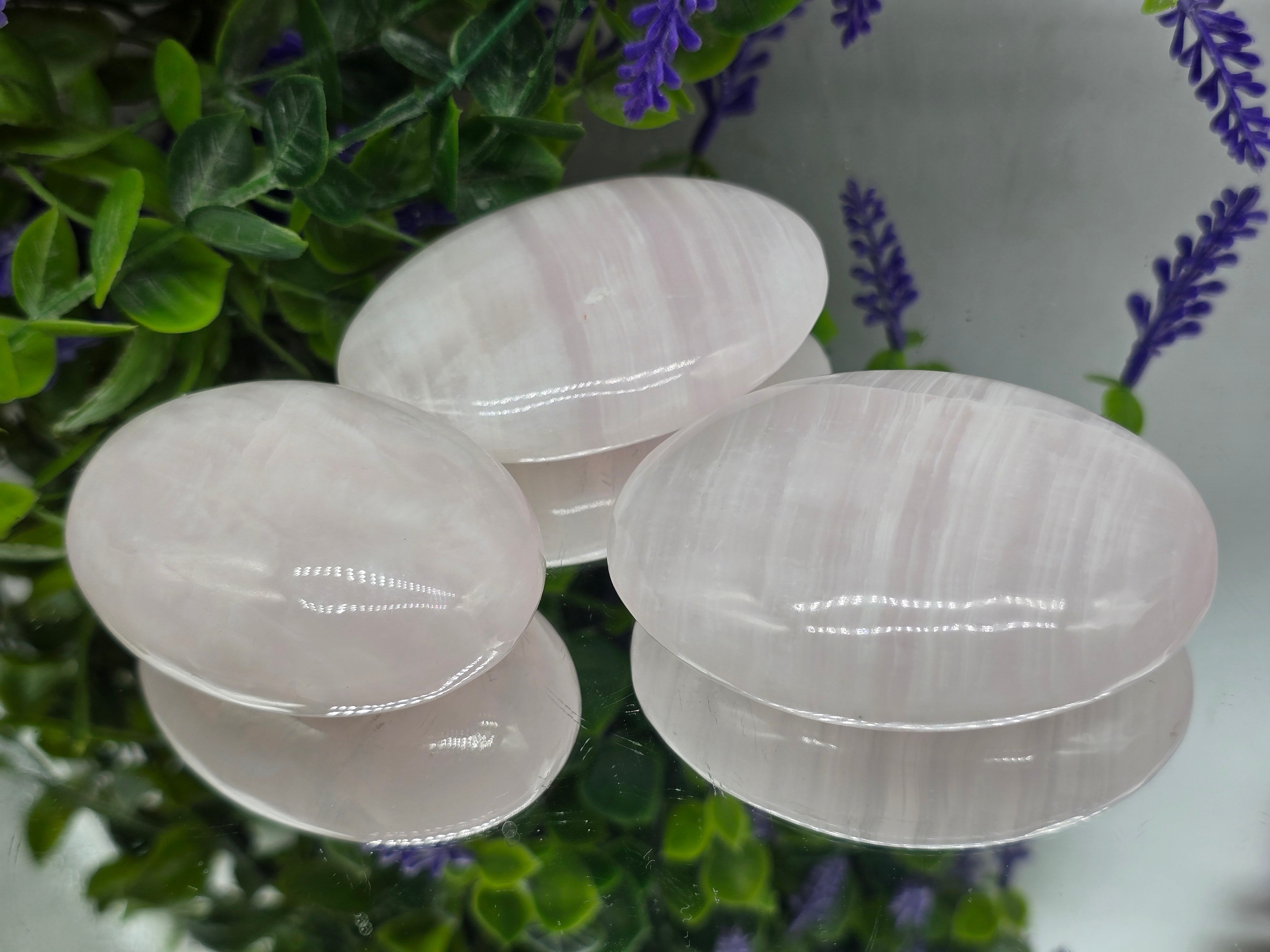 Mangano Calcite Palm Stone Crystal Wellness