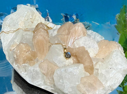 Luminous Awakening — Labradorite Blue Flashes Pendant (18K Gold Vermeil) Crystal Wellness