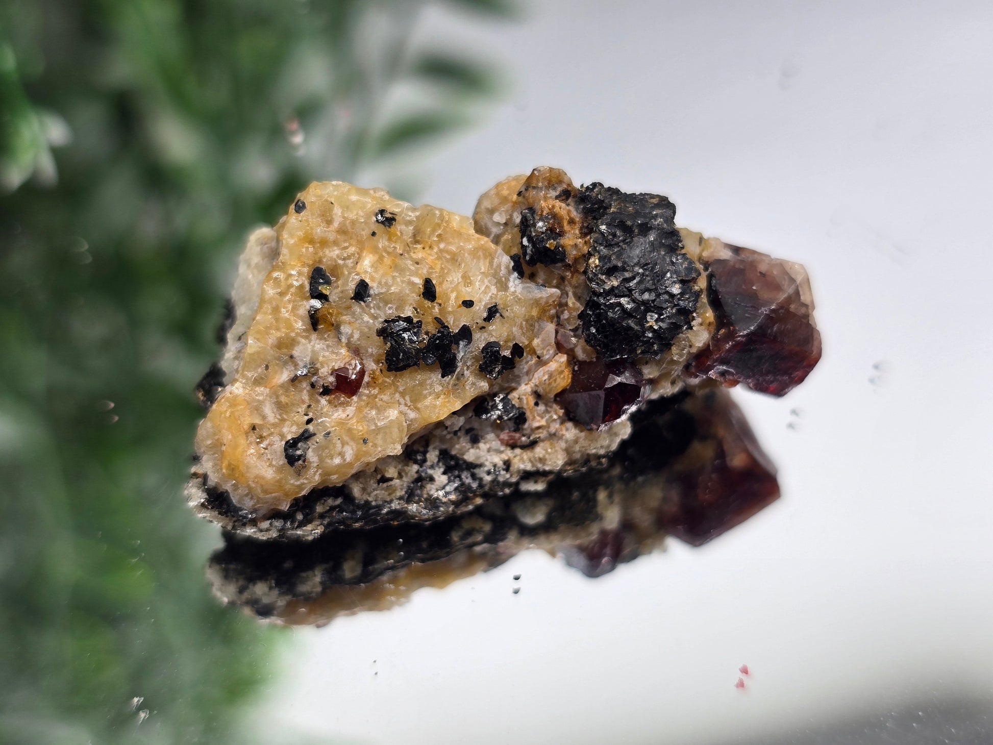 Natural Red Zircon Crystals in Matrix – Rare Mineral Specimen 40x20x16mm 16g Crystal Wellness