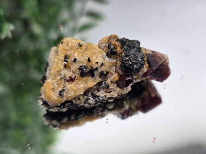 Natural Red Zircon Crystals in Matrix – Rare Mineral Specimen 40x20x16mm 16g Crystal Wellness