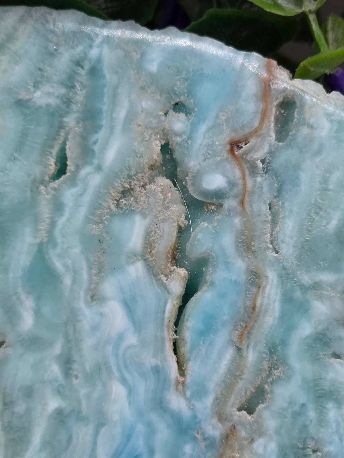 Caribbean Blue Calcite Slab - Stone of Emotional Healing & Calm Communication | 13x10cm Crystal Wellness
