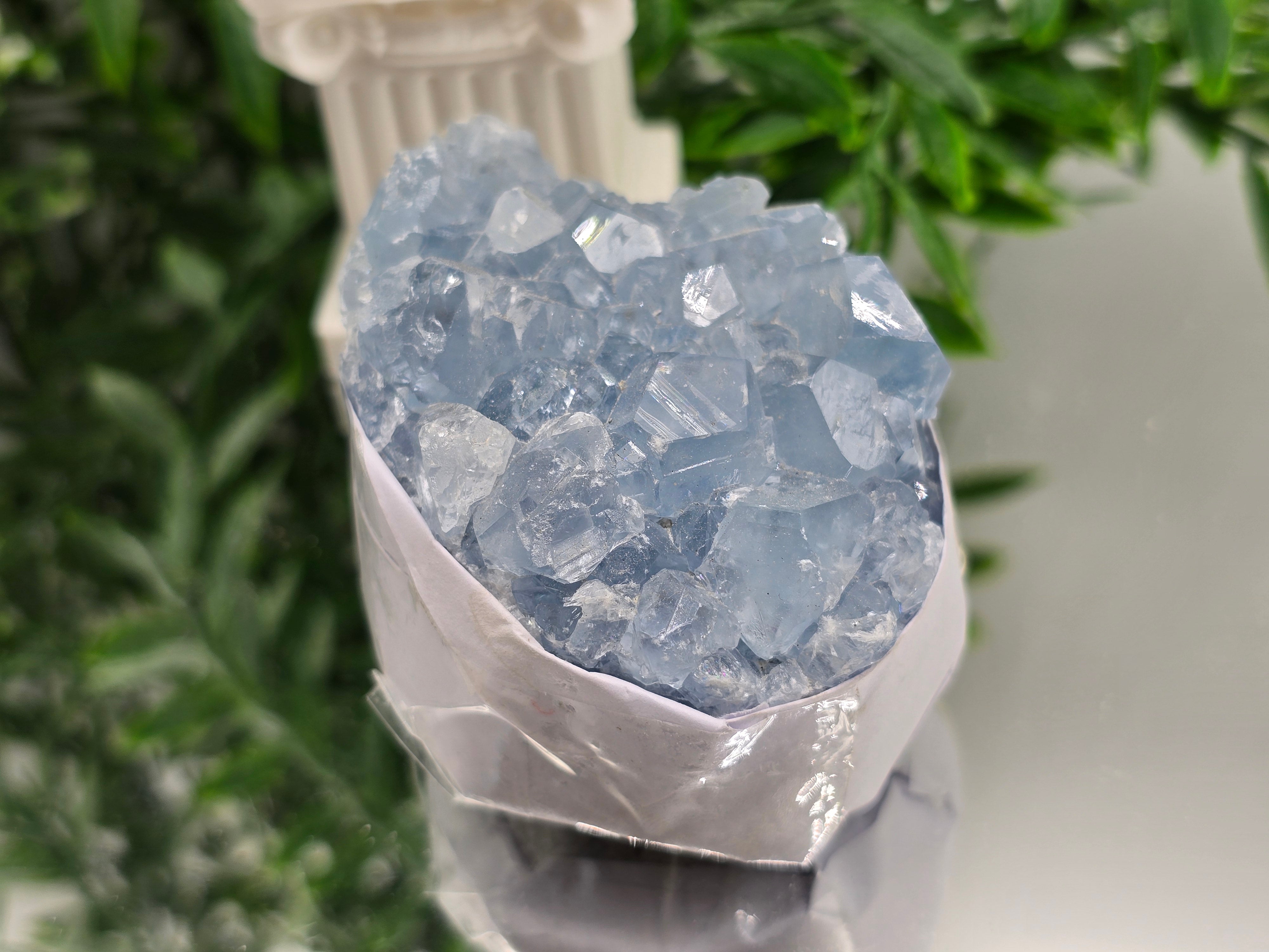Natural Celestite Cluster – Madagascar | Angelic Communication, Peace & Spiritual Connection Crystal Wellness