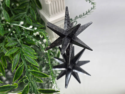 Hematite Merkabah 12-Point Star – Protective Sacred Geometry Carving for Grounding & Energy Balance Crystal Wellness