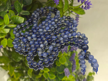 Handcrafted Natural 6mm Knotted Sodalite 108 Mala Beads – Stone of Wisdom, Truth & Spiritual Insight Crystal Wellness