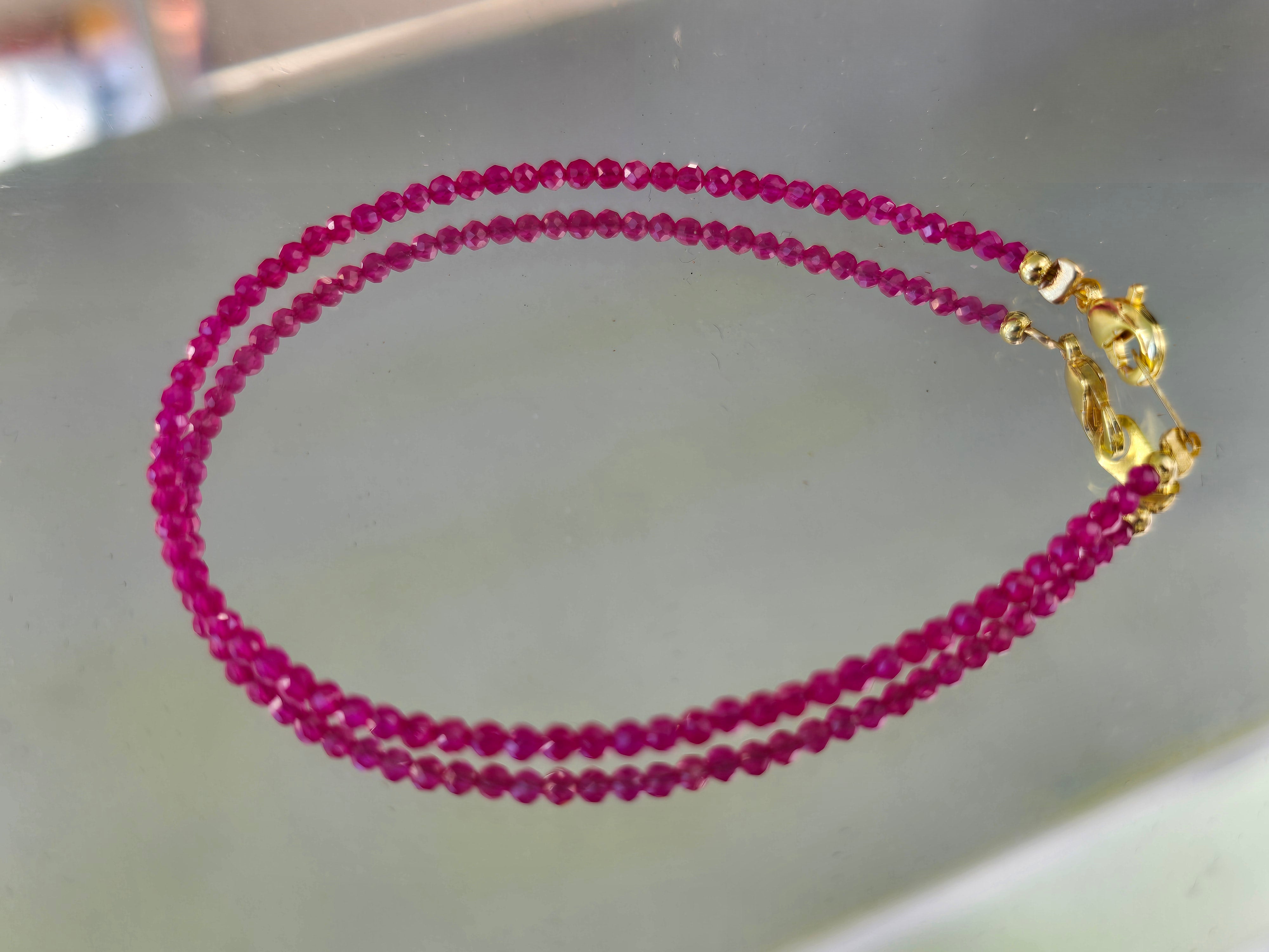 High Grade Ruby Faceted Bracelet | Stone of Passion, Confidence & Prosperity Crystal Wellness