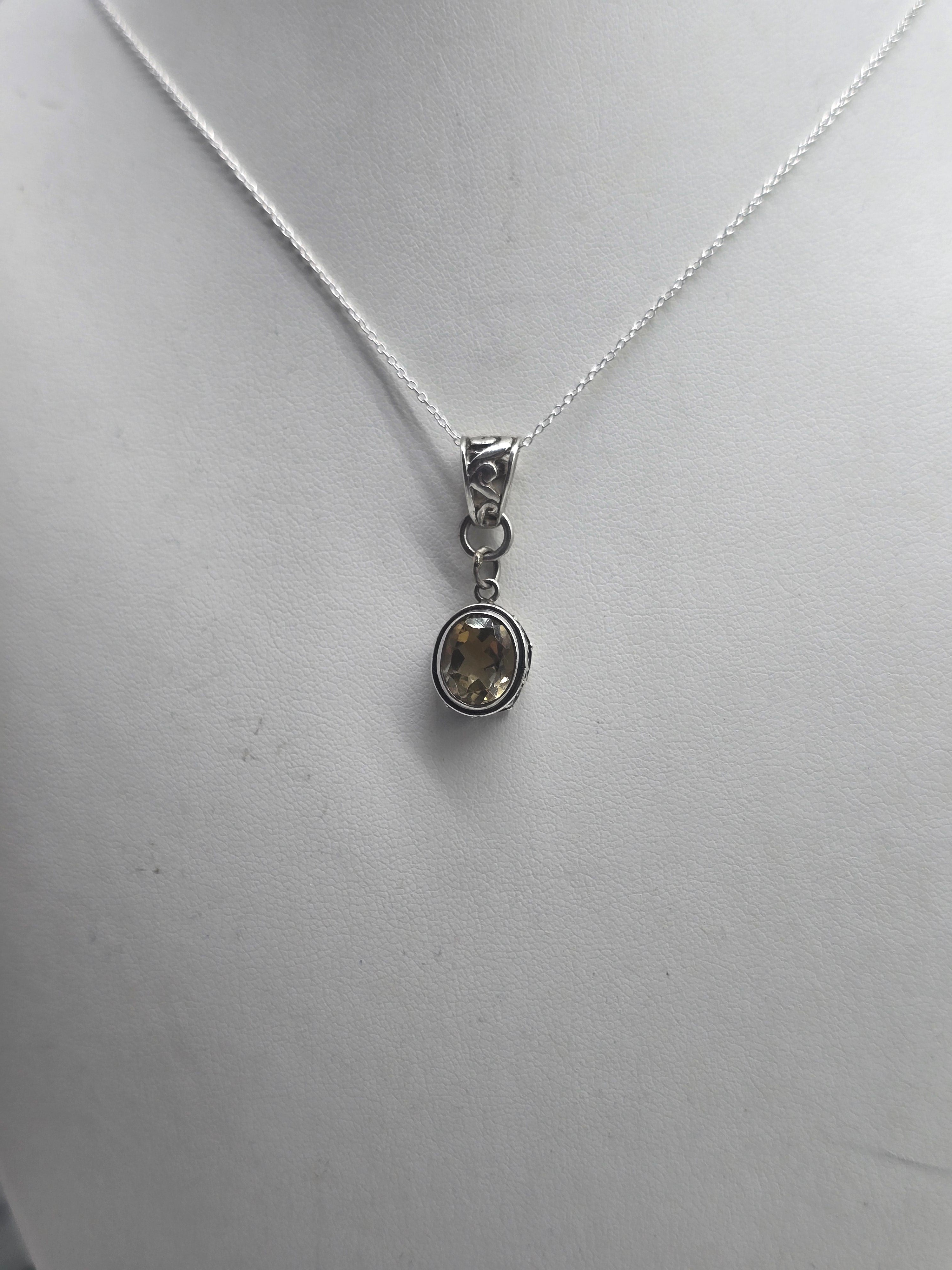 ✨ Radiant Prosperity Citrine 925 Sterling Silver 12x9mm Pendant – Hand-Crafted Abundance Amulet Crystal Wellness