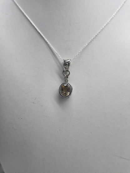 ✨ Radiant Prosperity Citrine 925 Sterling Silver 12x9mm Pendant – Hand-Crafted Abundance Amulet Crystal Wellness