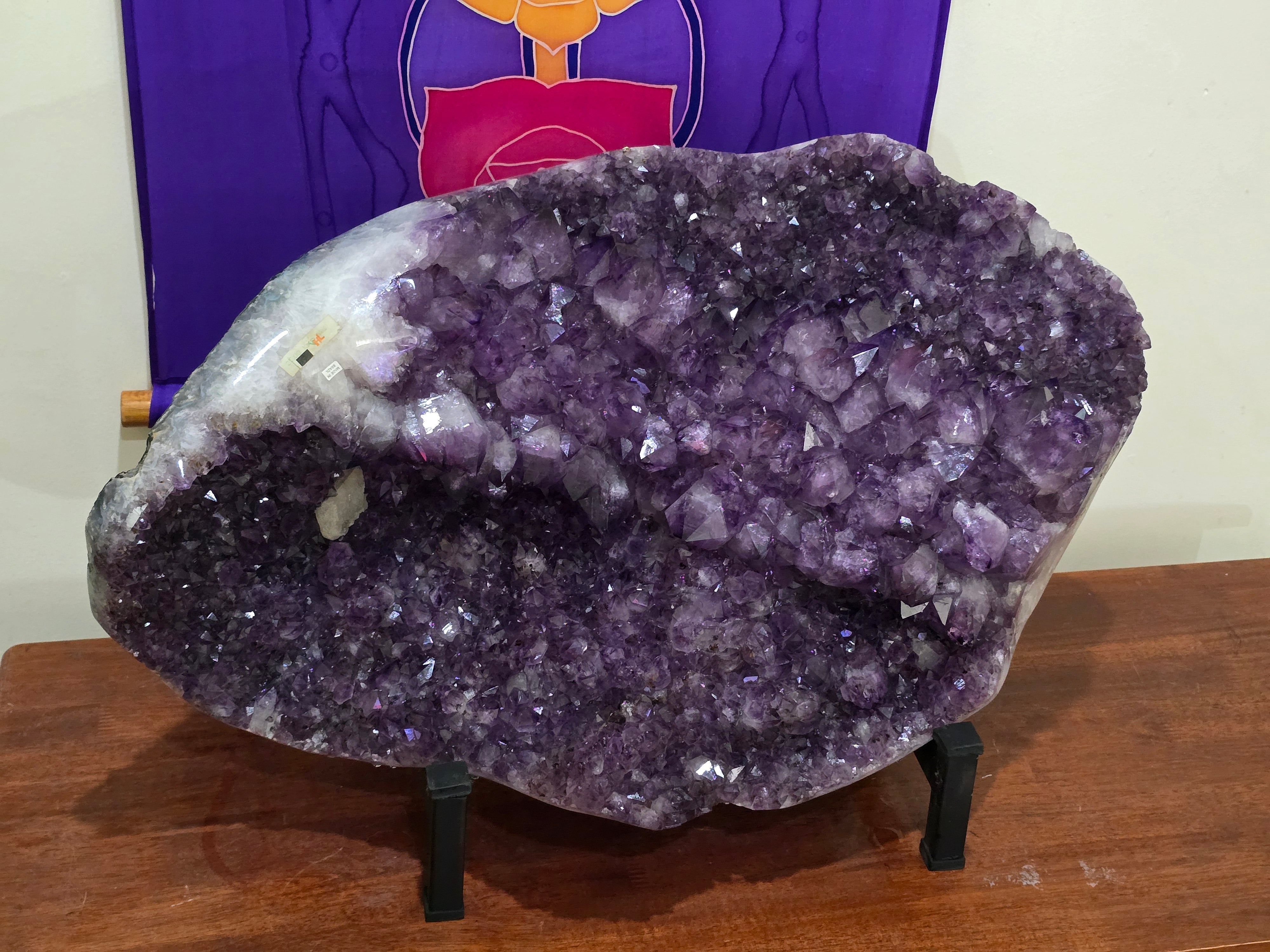 AAA Superb Deep Purple Amethyst Cluster – Stone of Divine Protection, Spiritual Awakening & Inner Harmony Crystal Wellness