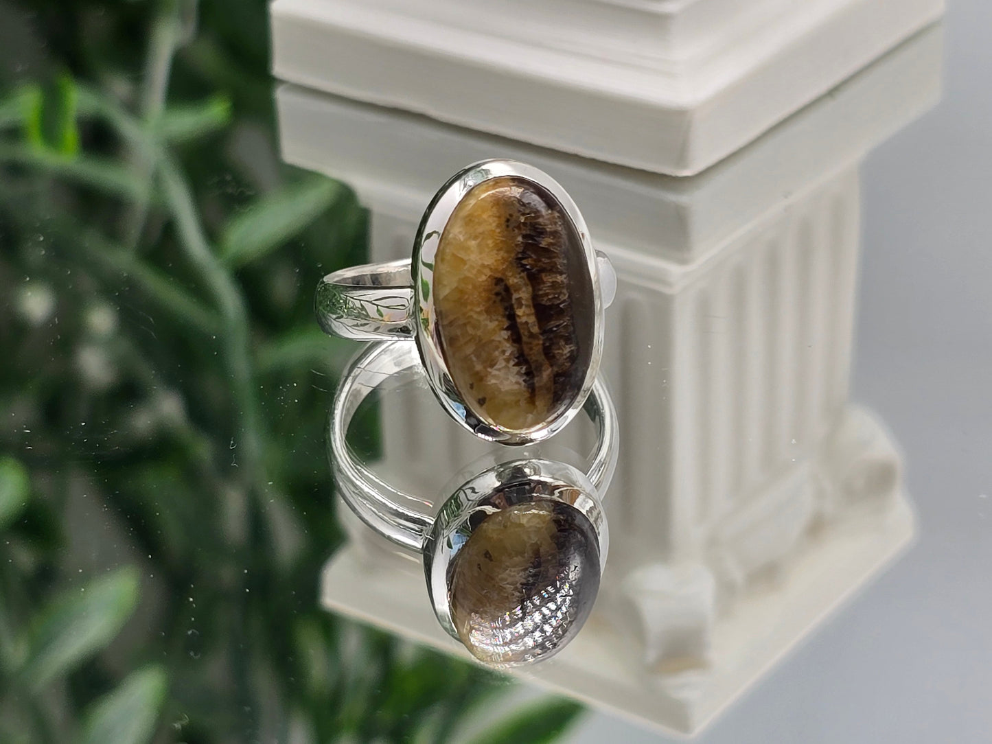 Septarian “Stone of the Dragon” Protection & Grounding Ring – 925 Sterling Silver Crystal Wellness