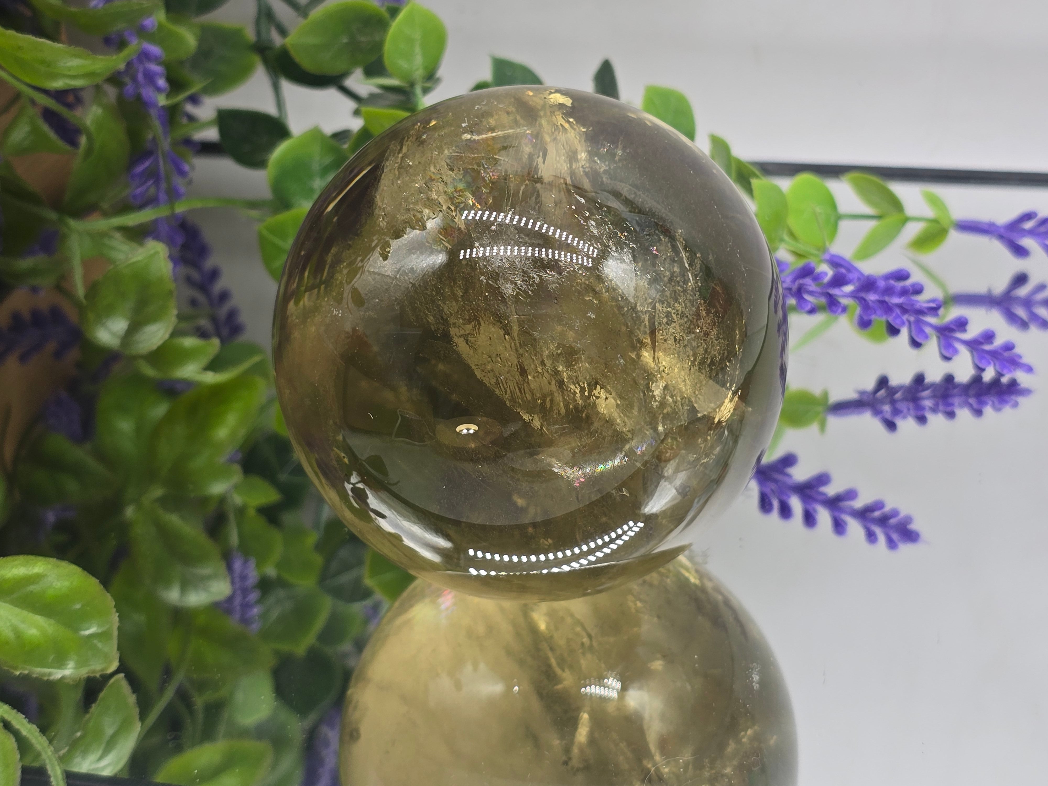 Golden Citrine Sphere – Abundance, Confidence & Solar Empowerment | 824g • 8.5 cm Crystal Wellness