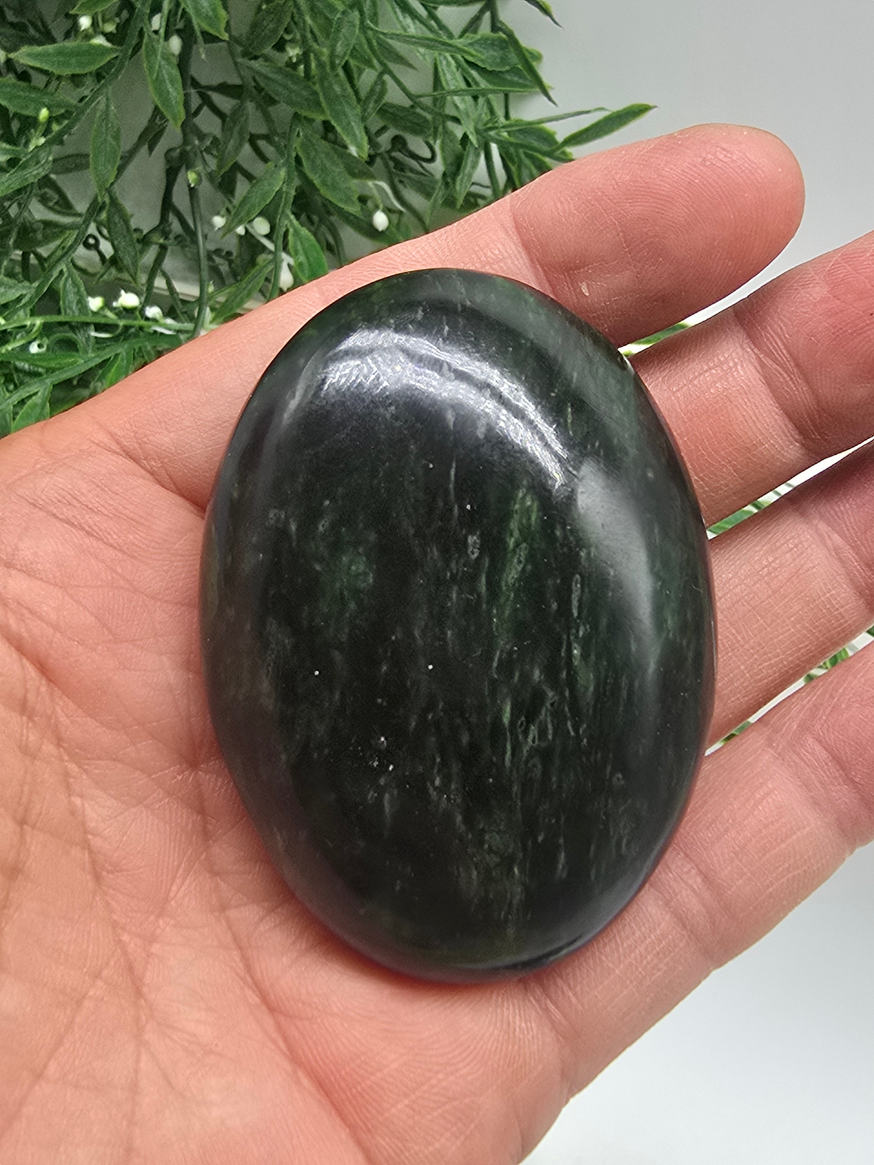 Nephrite Jade Palm Stone (Stone of Harmony, Protection & Vital Life Force) Crystal Wellness
