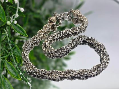 Bold & Timeless 925 Sterling Silver Rope Chain Necklace Crystal Wellness