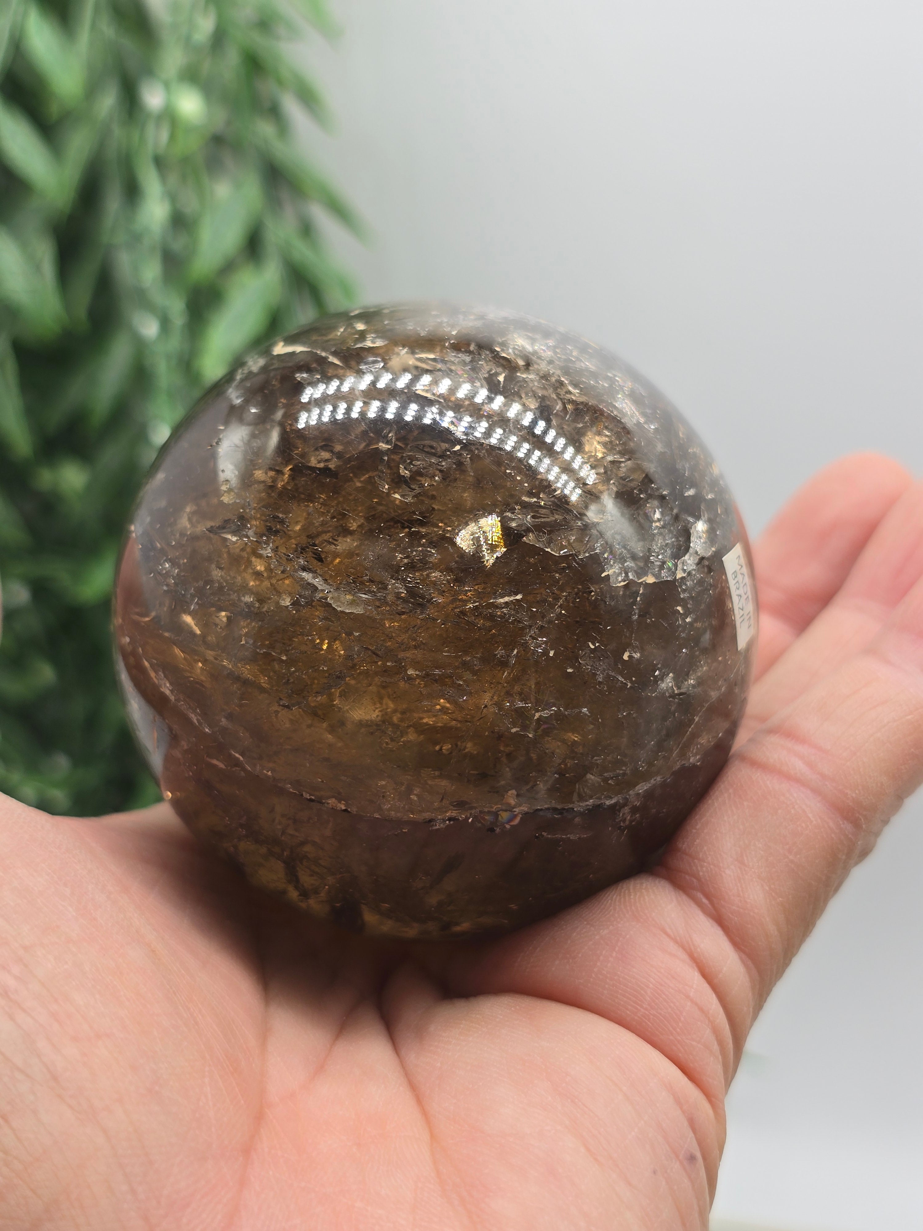 High-Grade Smoky Quartz Sphere 7.2cm – Grounding Protection & Deep Emotional Detox Crystal Crystal Wellness