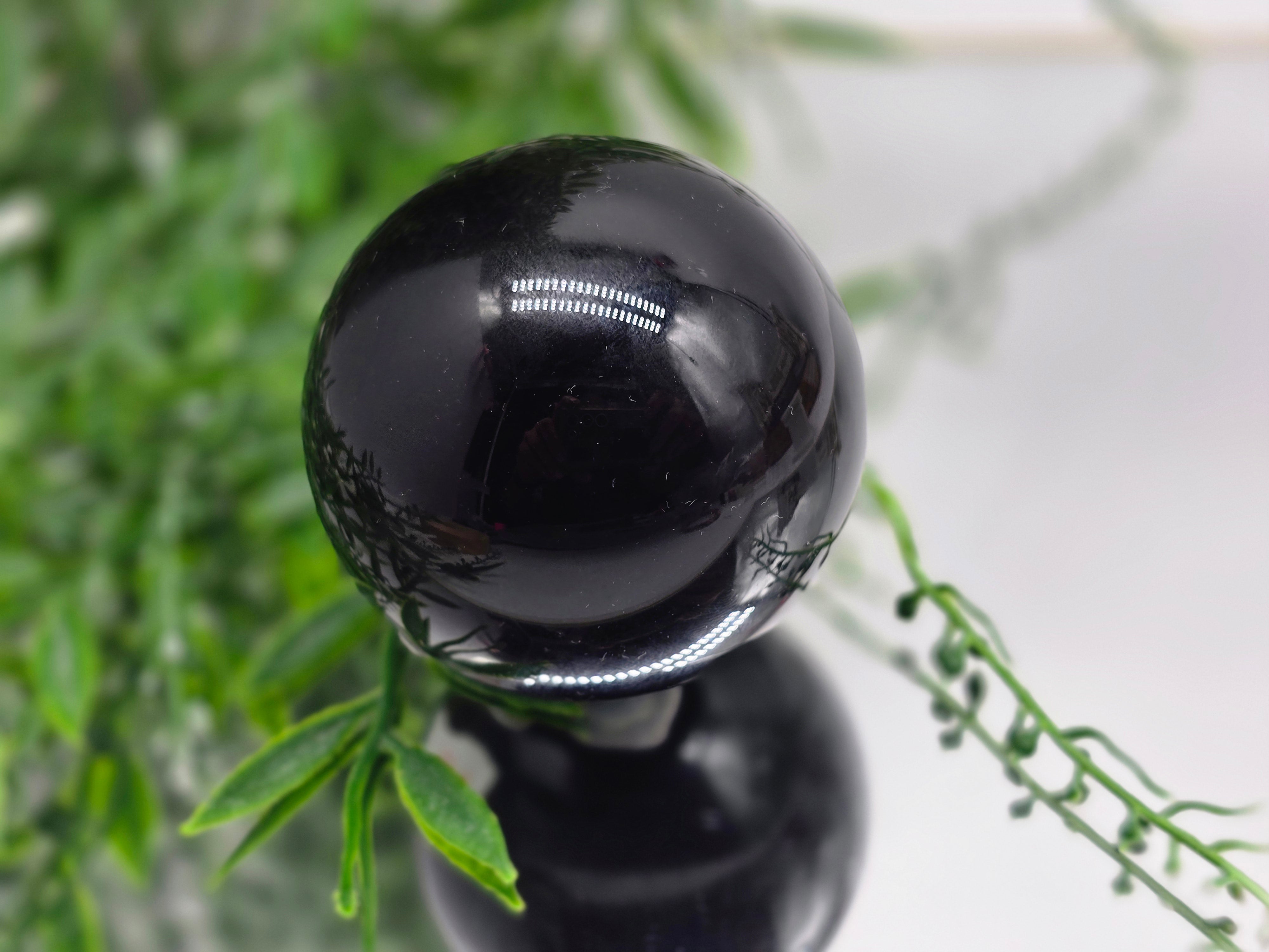 Black Obsidian Sphere (Stone of Protection & Truth) Crystal Wellness