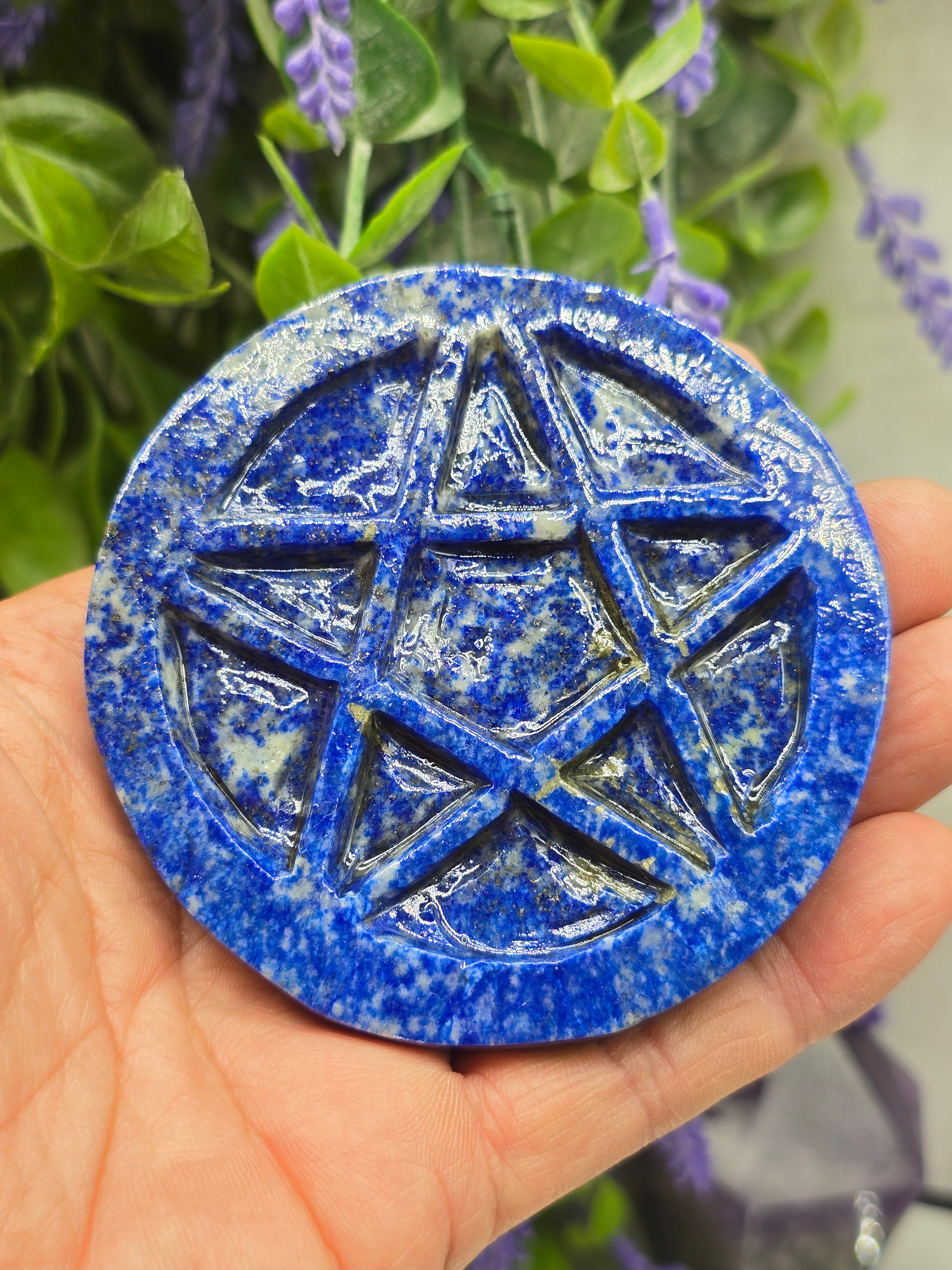Lapis Lazuli Pentagram – 8cm | Sacred Symbol of Protection, Wisdom & Spiritual Empowerment Crystal Wellness