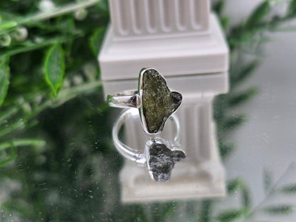 Genuine Natural Moldavite 925 Sterling Silver Ring – Stone of Transformation & Spiritual Awakening Crystal Wellness