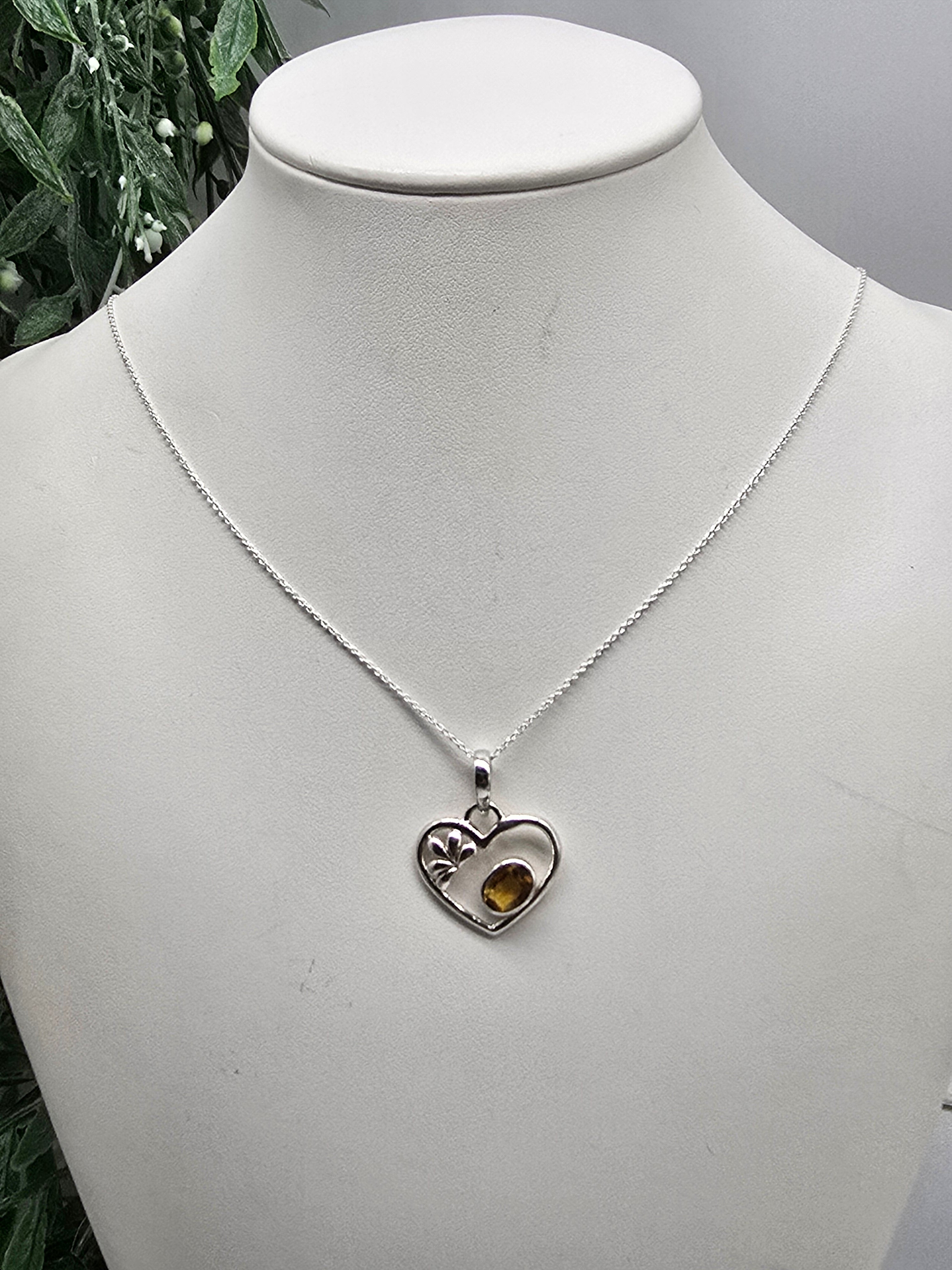 Genuine Citrine “Abundance & Joy” Heart Pendant 925 Silver - Chain Included Crystal Wellness