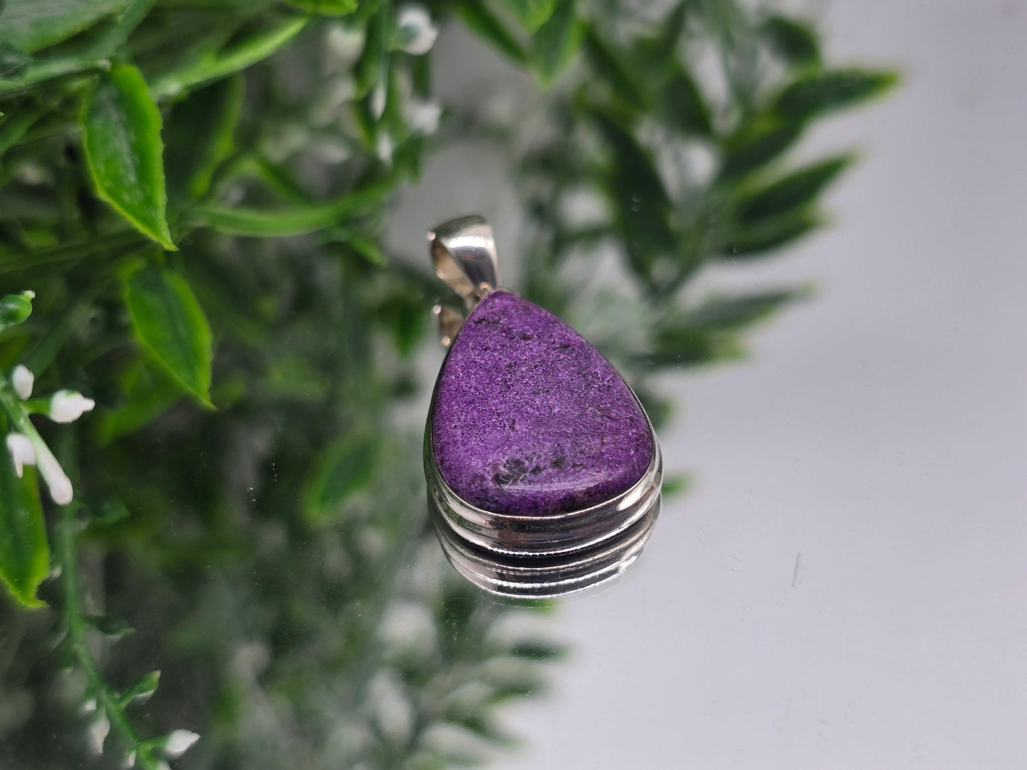 Purpurite Sterling Silver Pendant | Stone of Spiritual Insight & Divine Expression Crystal Wellness