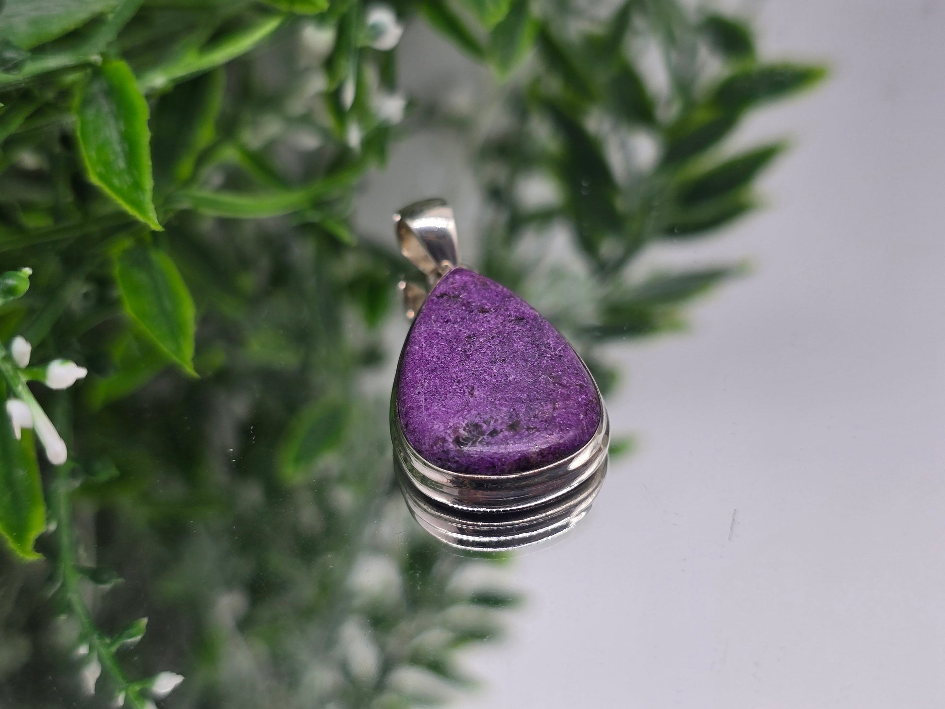 Purpurite Sterling Silver Pendant | Stone of Spiritual Insight & Divine Expression Crystal Wellness