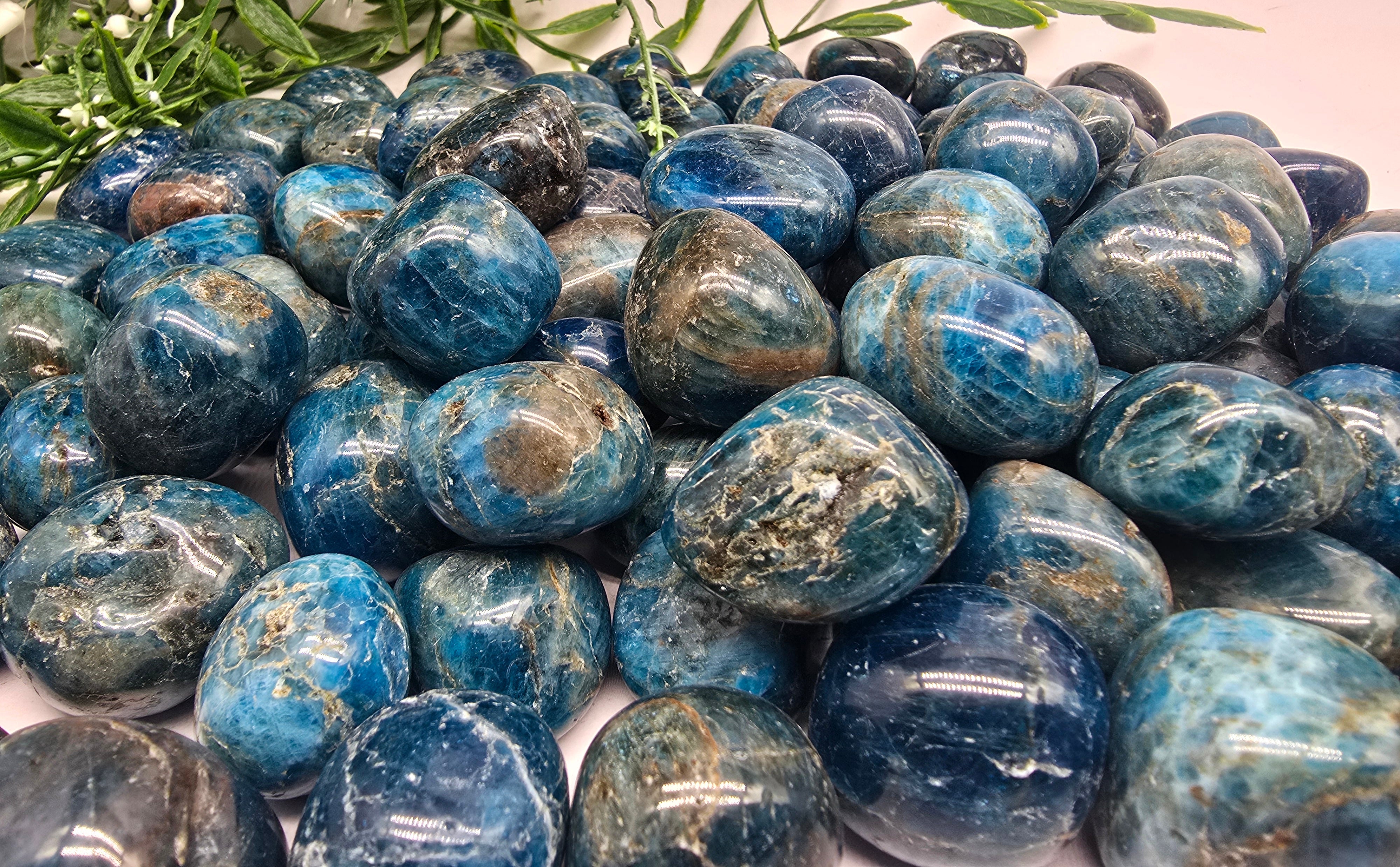 Blue Apatite Tumbled Stone Crystal Wellness