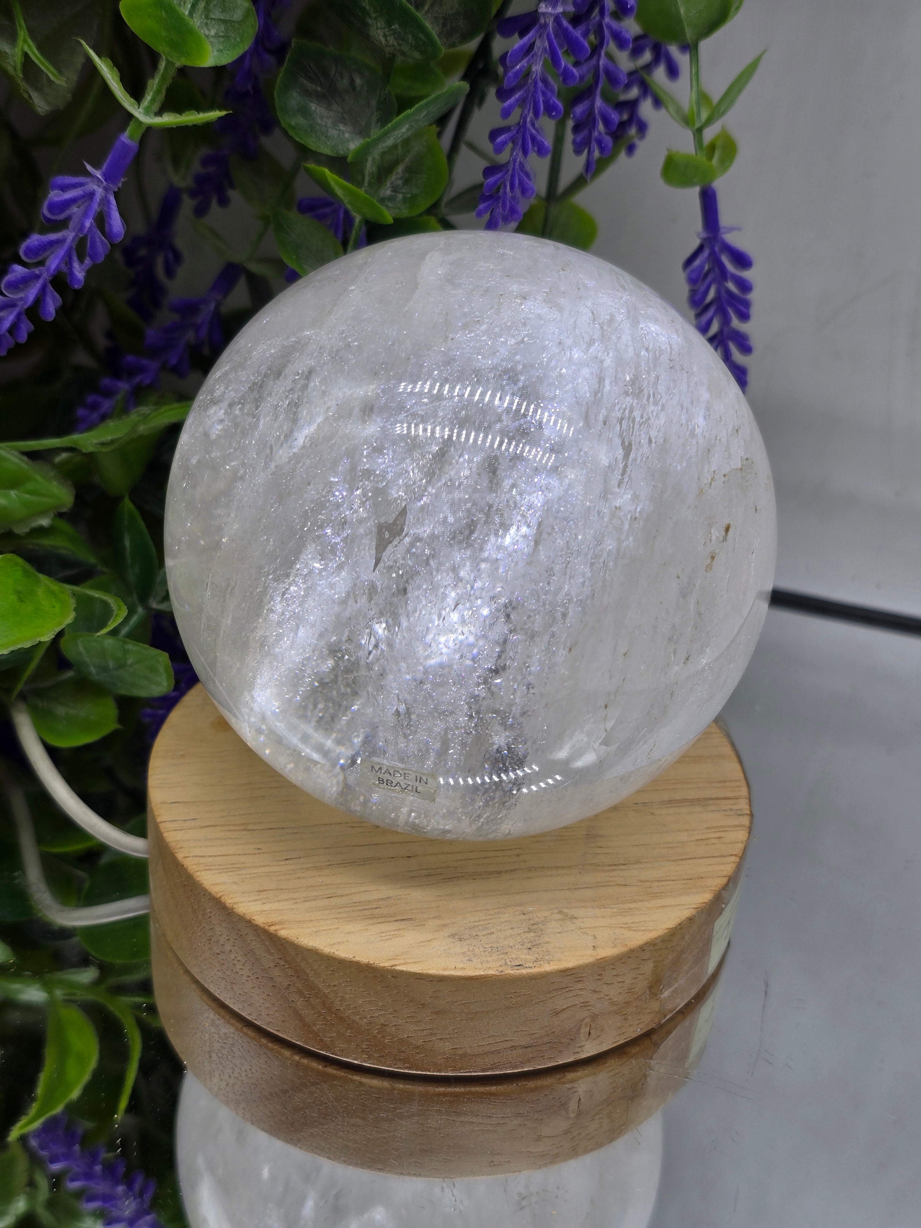 High-Grade Brazilian Clear Quartz Sphere 9.2cm – Master Healer, Amplification & Stone of Power (1.1kg) Crystal Wellness