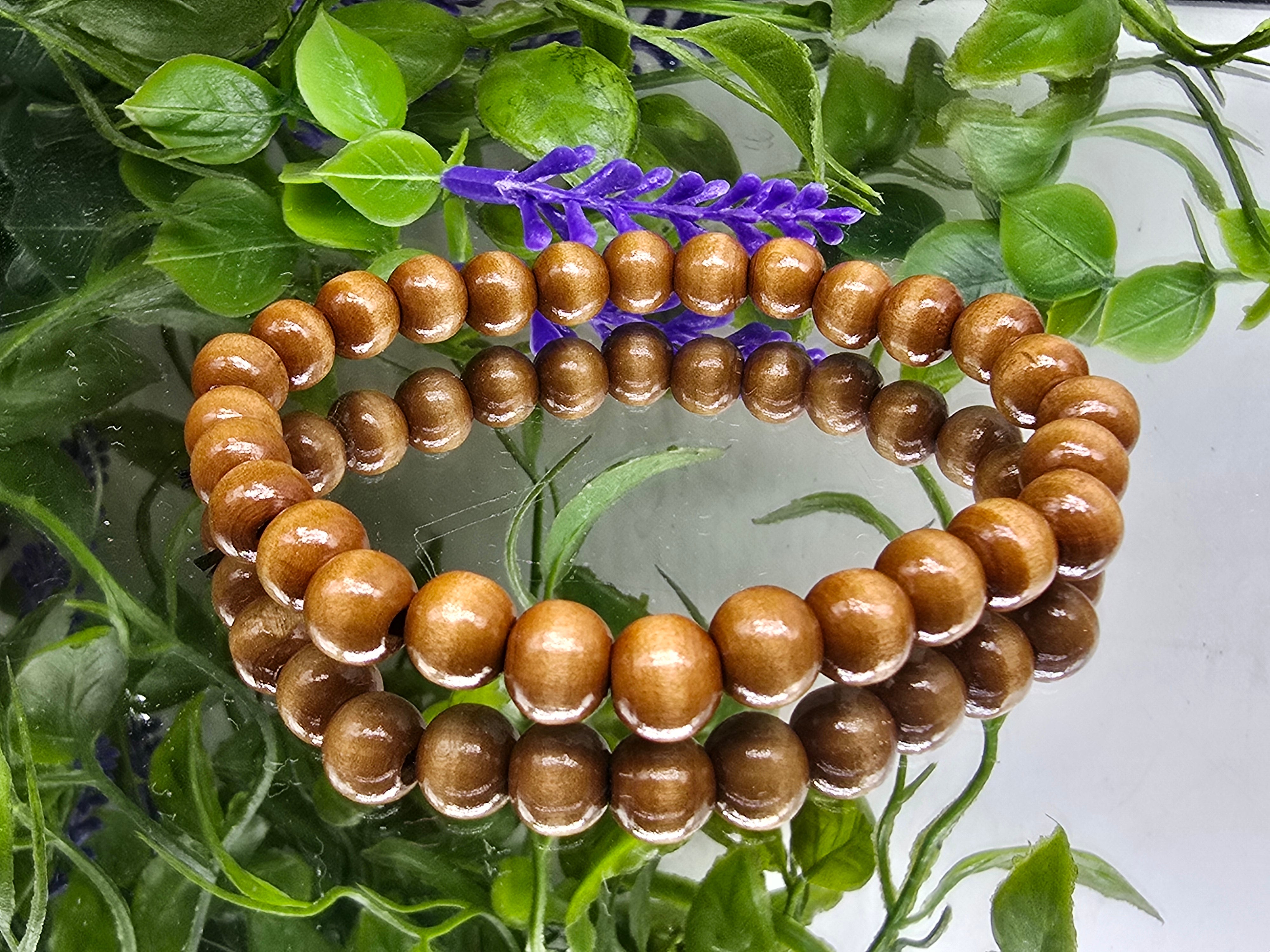 Sacred Harmony Sandalwood 8mm Beads Bracelet (Wood of Grounding & Inner Peace) Crystal Wellness