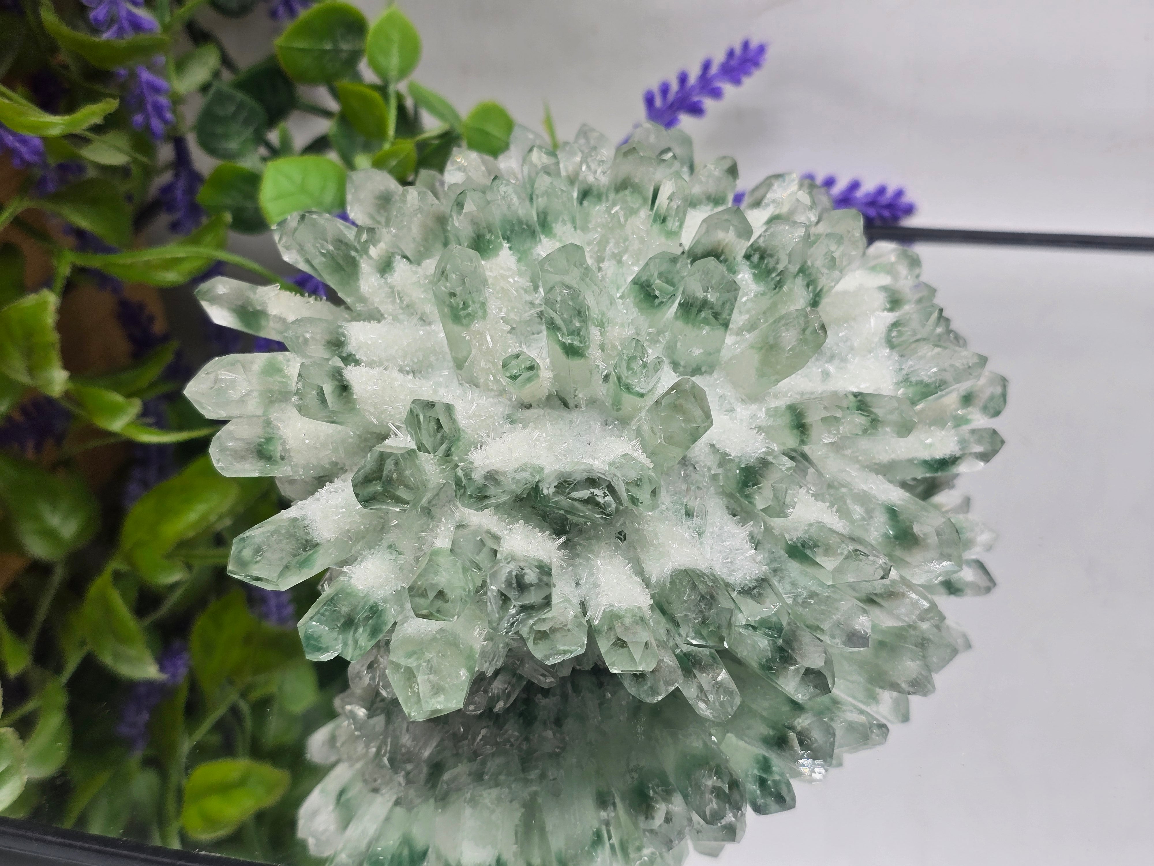 Green Chromium Quartz Cluster – Self-Healing, Heart Renewal & Regenerative Abundance 16x13x5cm Crystal Wellness