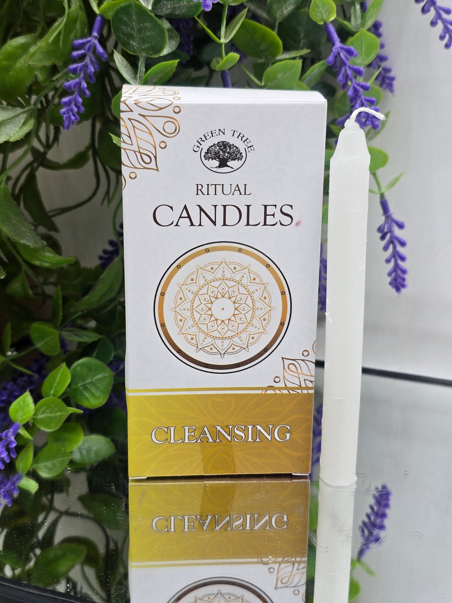 Green Tree Ritual Candles - Cleansing - Purify, Renew & Clear Negative Energy (10 pack) Crystal Wellness