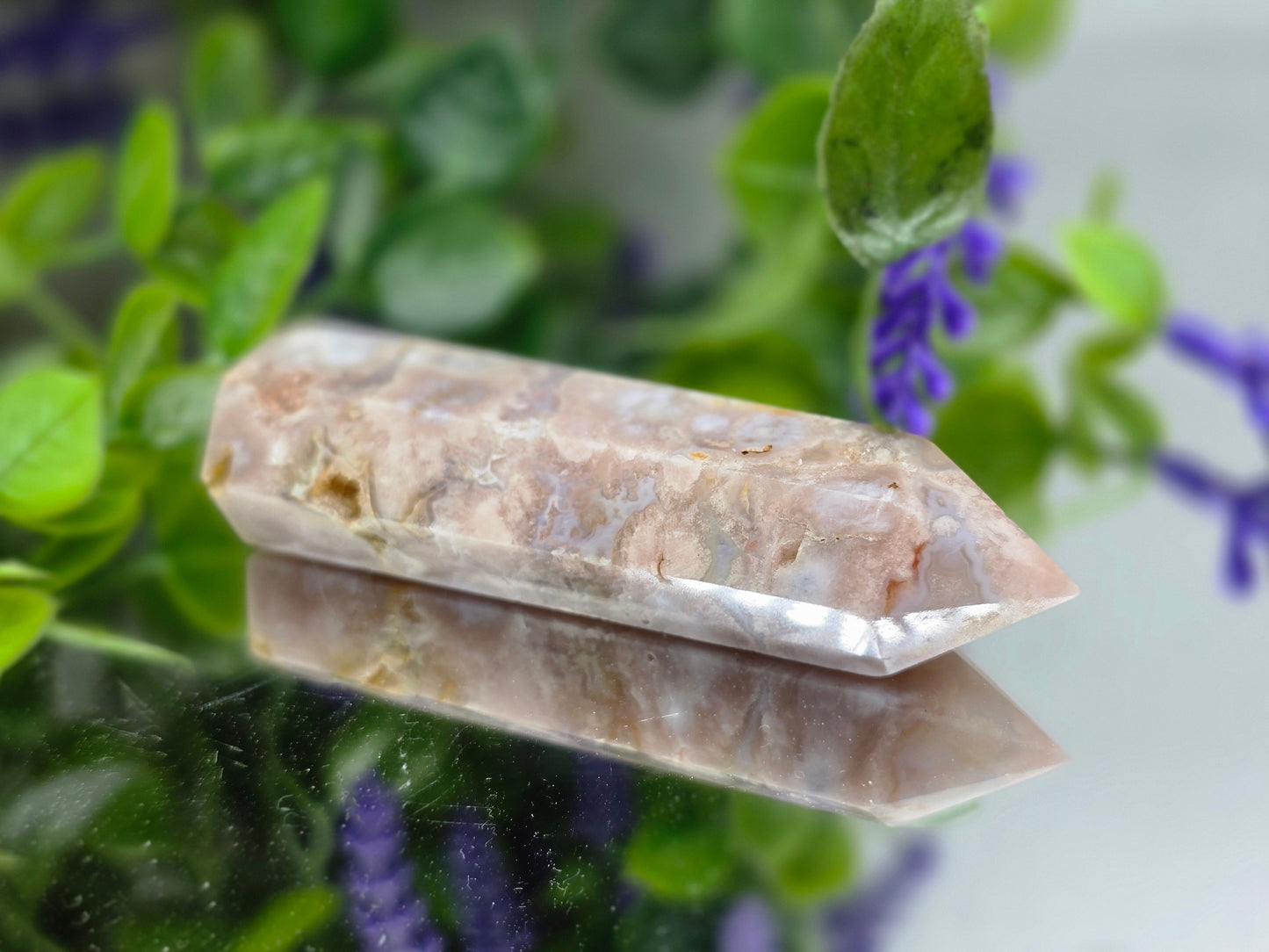 Flower Agate Point - p Stone of Personal Growth, Self-Love & Feminine Empowerment Crystal Wellness