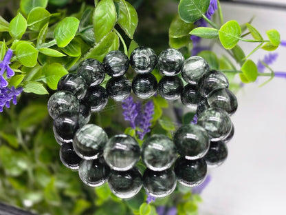 Seraphinite 16mm Beads Bracelet | Divine Healing, Angelic Connection & Spiritual Awakening Crystal Wellness