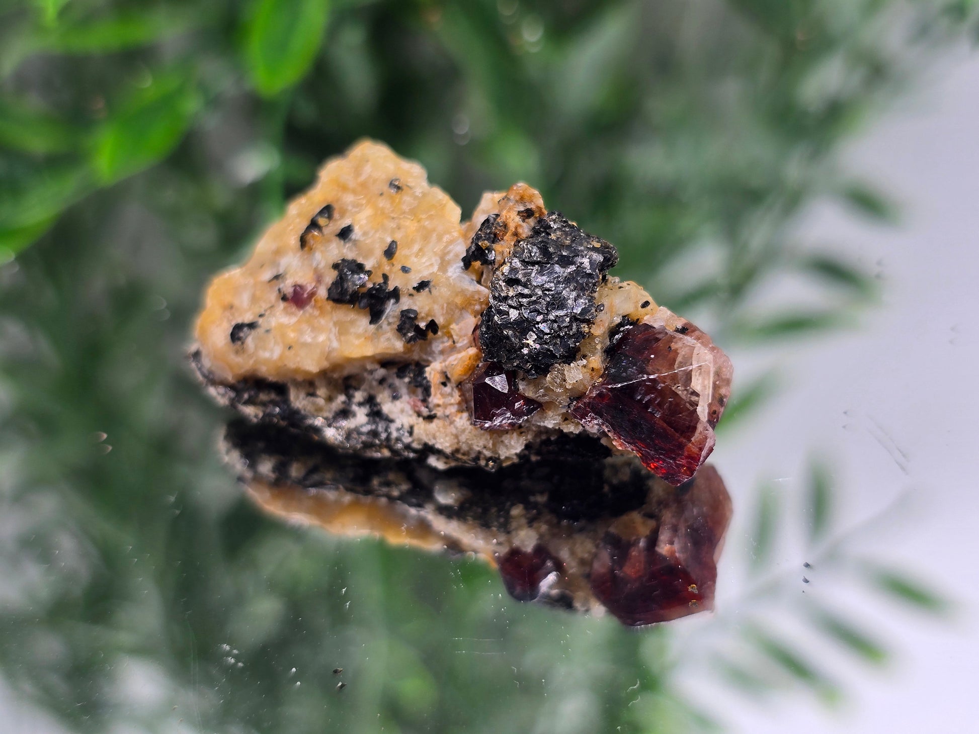 Natural Red Zircon Crystals in Matrix – Rare Mineral Specimen 40x20x16mm 16g Crystal Wellness