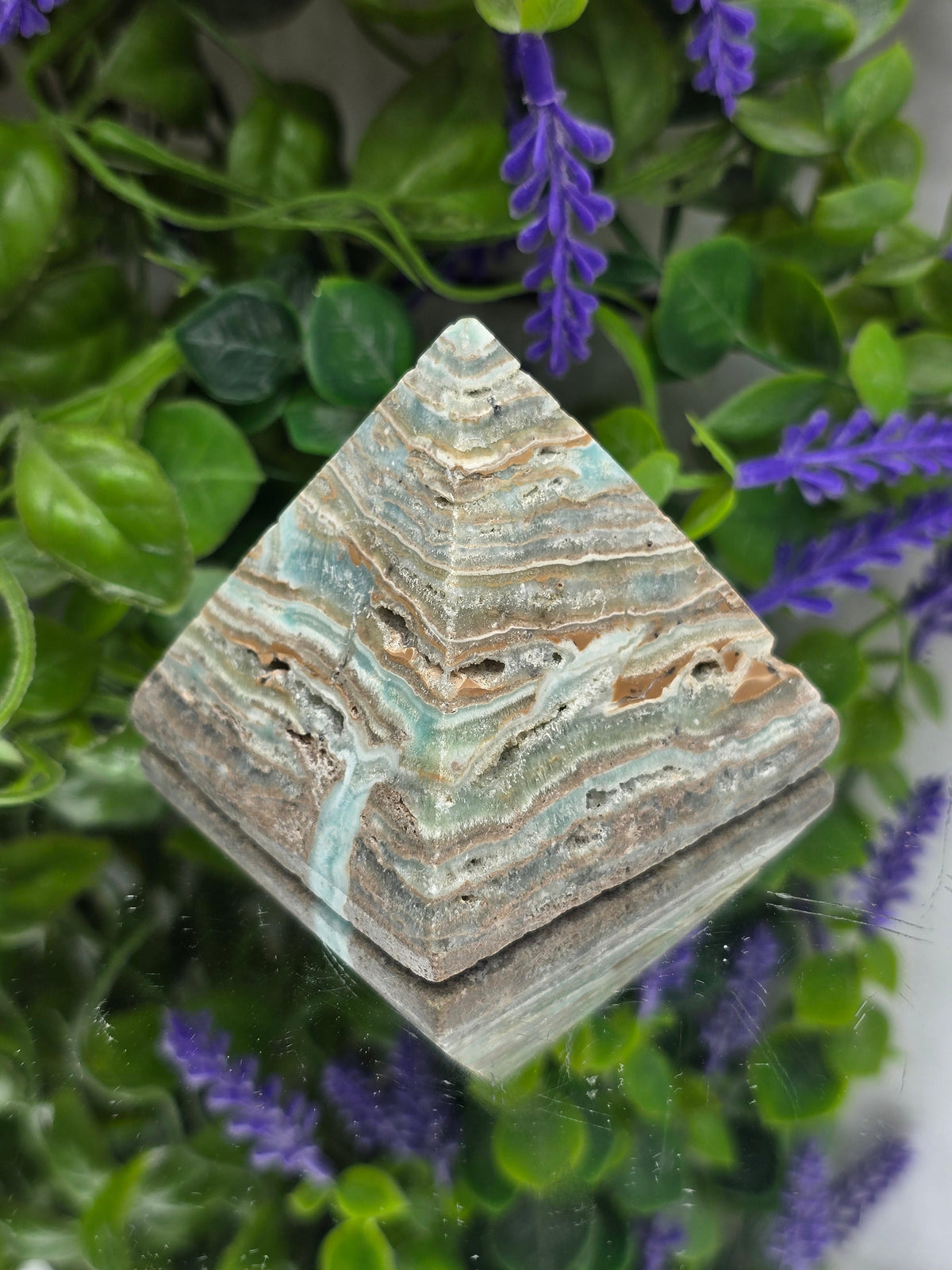 Caribbean Blue Calcite Pyramid — Stone of Peace, Emotional Healing & Gentle Transformation Crystal Wellness