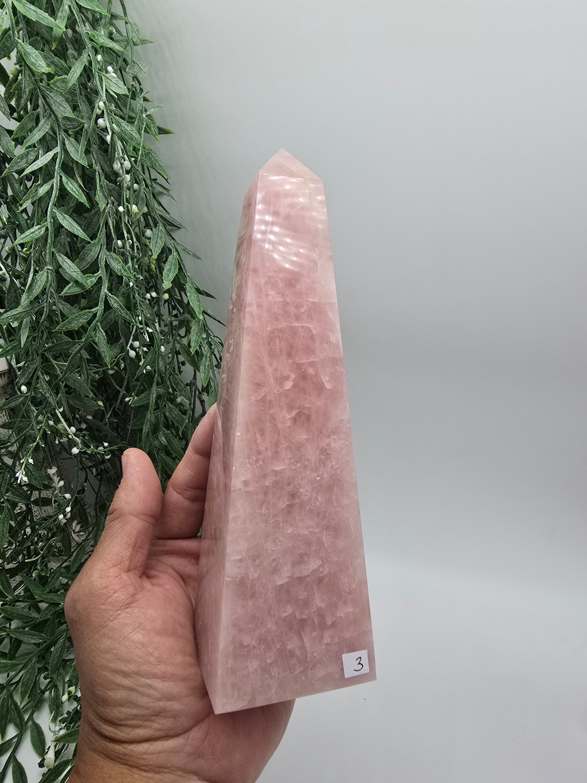 Rose Quartz Obelisk High Grade – Radiant Love & Heart Healing (220mm x 60mm) Crystal Wellness