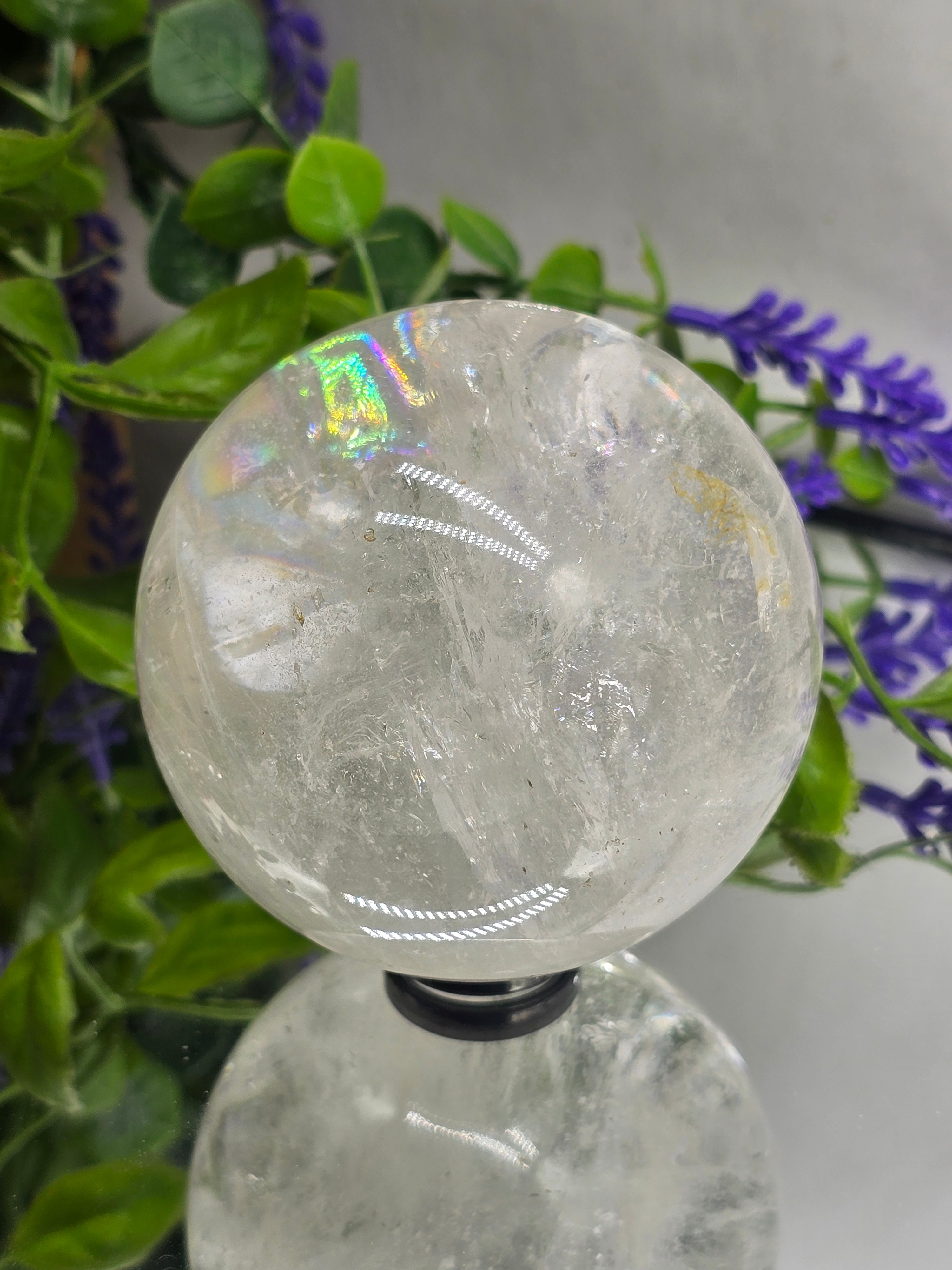 Pure Light Amplifier – Clear Quartz Sphere (8cm, Madagascar) Crystal Wellness