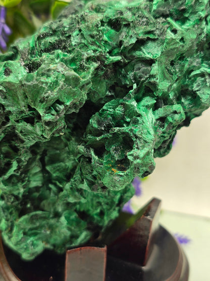 Luxury High-Grade Fibrous Malachite Freeform Display Specimen – Stone of Transformation & Empowered Growth Crystal Wellness
