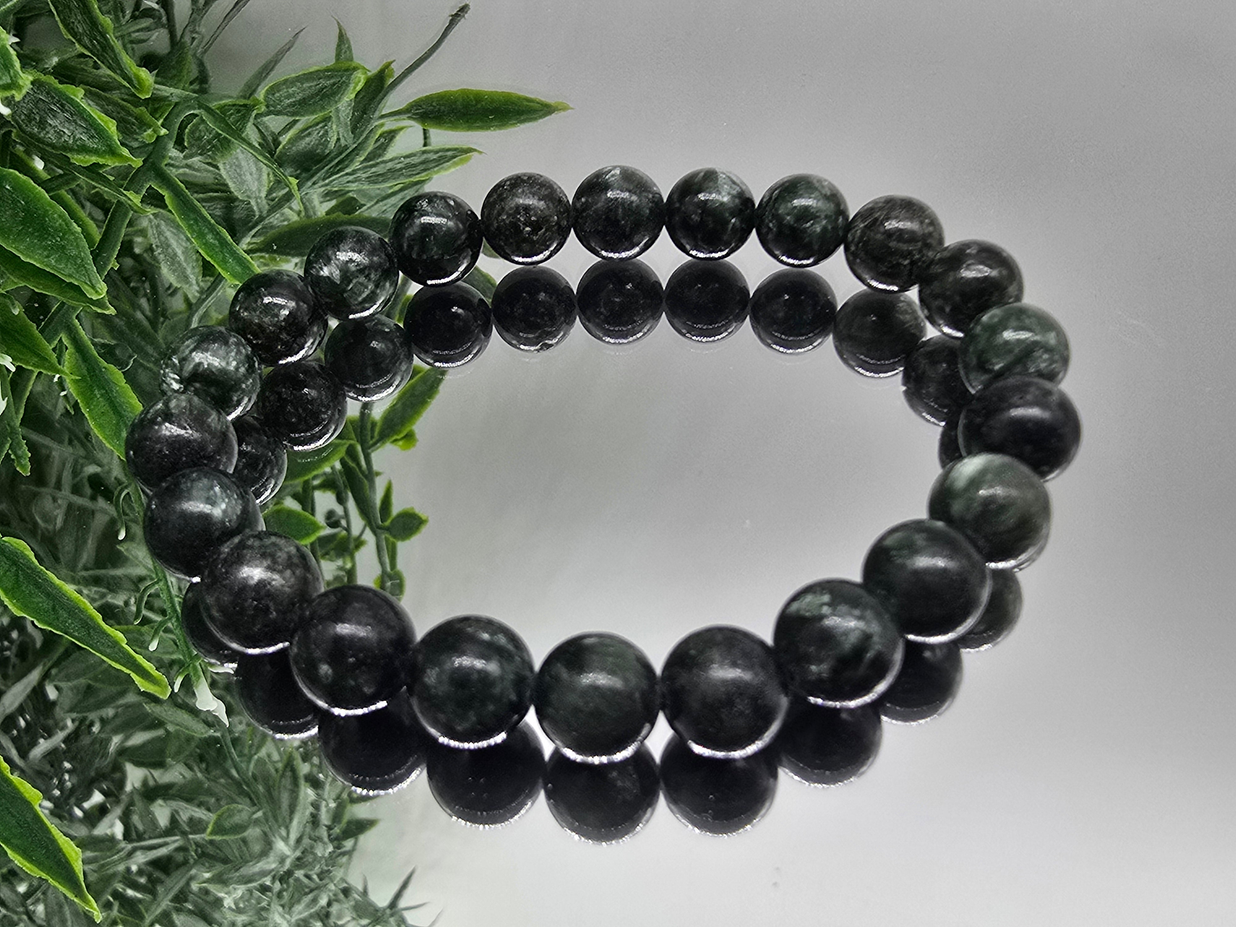 Seraphinite Beads Bracelet (Stone of Spiritual Awakening & Heart-Centered Clarity)