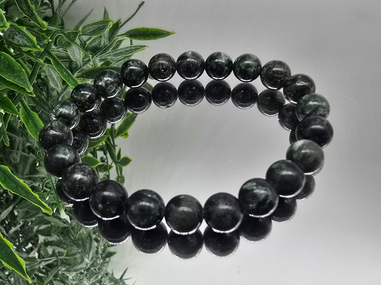 Seraphinite Beads Bracelet (Stone of Spiritual Awakening & Heart-Centered Clarity)