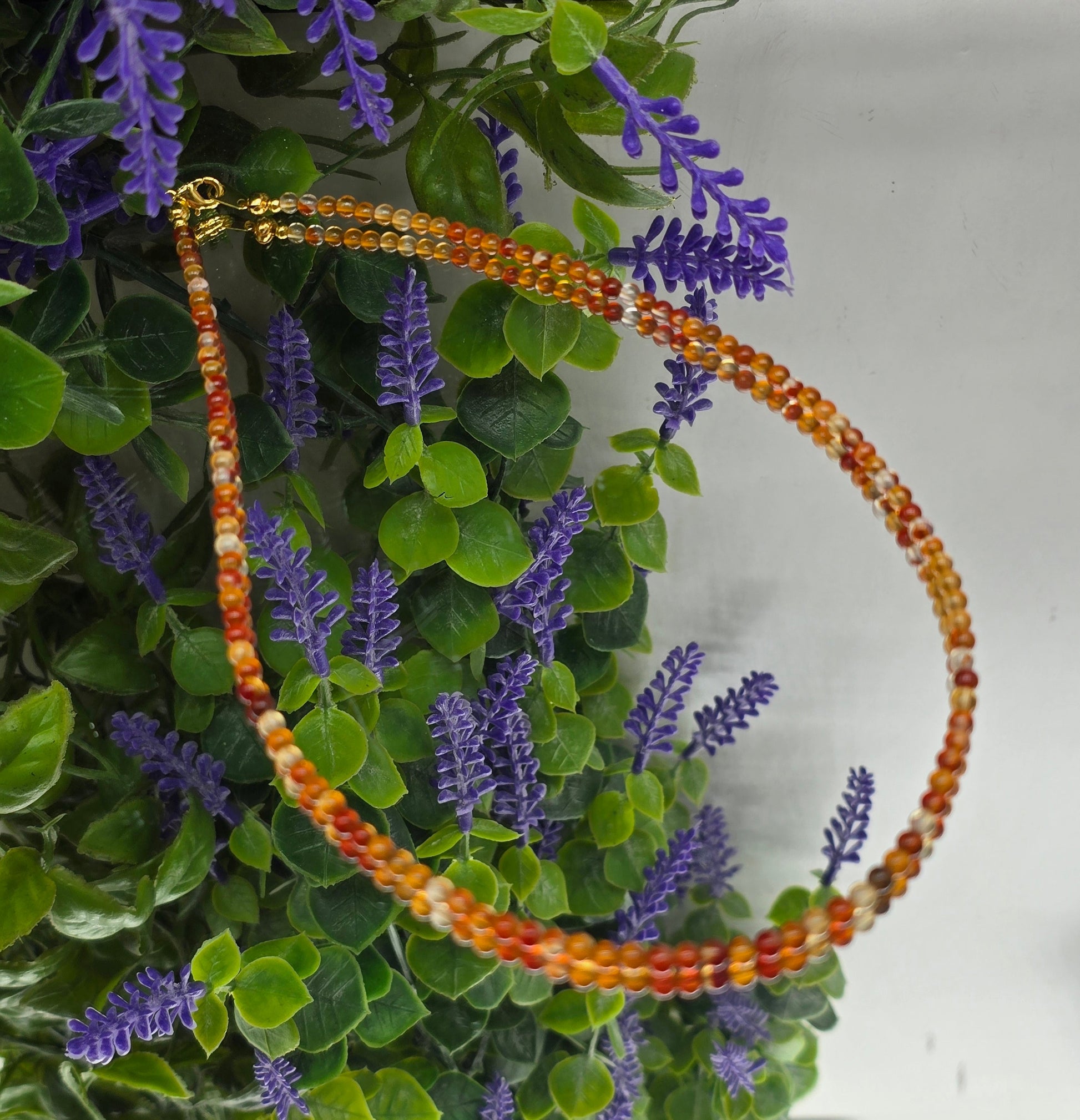 Carnelian 3mm Beads Necklace - Stone of Vitality & Transformation Crystal Wellness