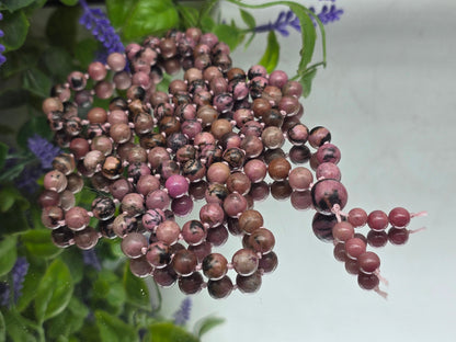 Premium Grade of Rhodonite 108 Mala Beads Necklace – Heart Healing & Emotional Balance Crystal Crystal Wellness