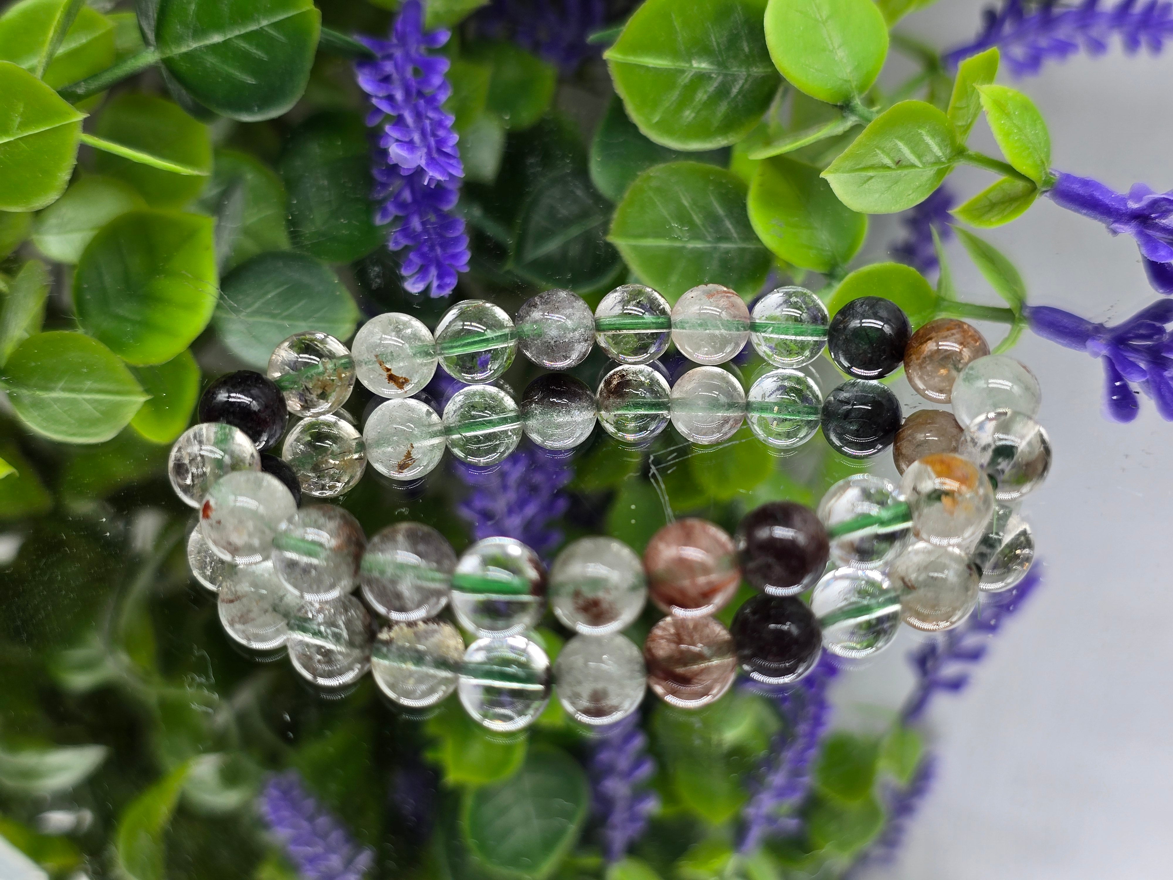 Green Phantom Quartz Beads Bracelet Crystal Wellness